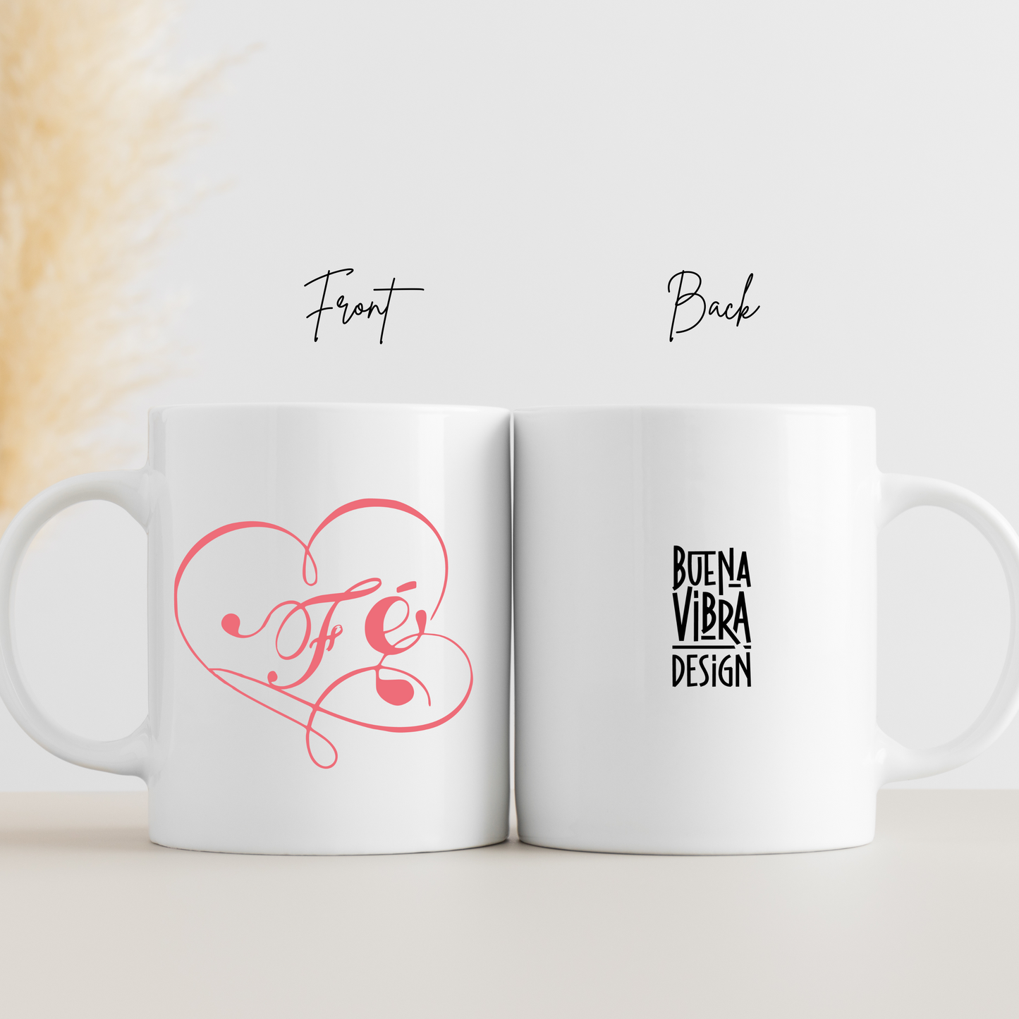 "Fe" Porcelain Ceramic Coffee Mug, Religious faith gifts, Christian Mug, Faith Mug, Bible Verse Mug, Bible Verses Gift