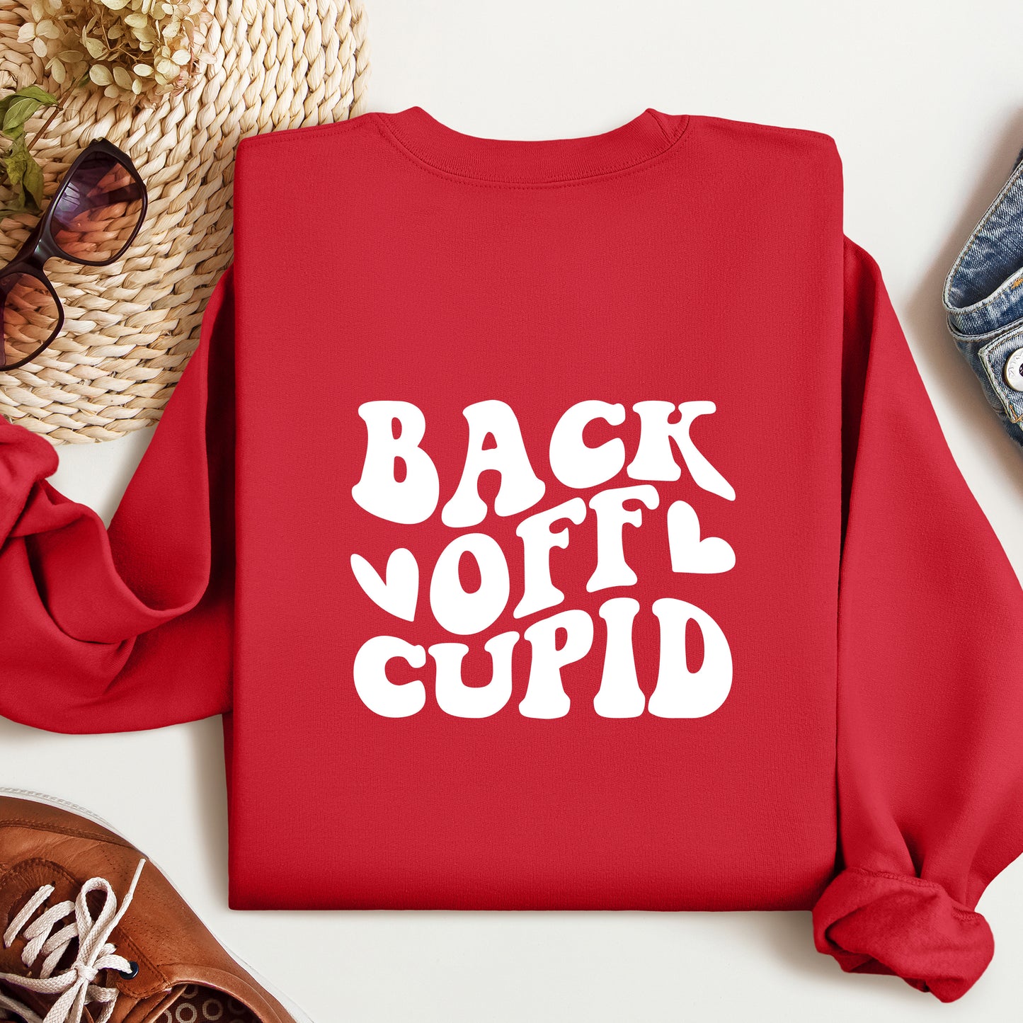 Back Off Cupid Sweatshirt, Valentines Day Sweater, Cute Womens Sweatshirt, Love Sweater, Valentines Day Sweatshirt, Gift For Girlfriend
