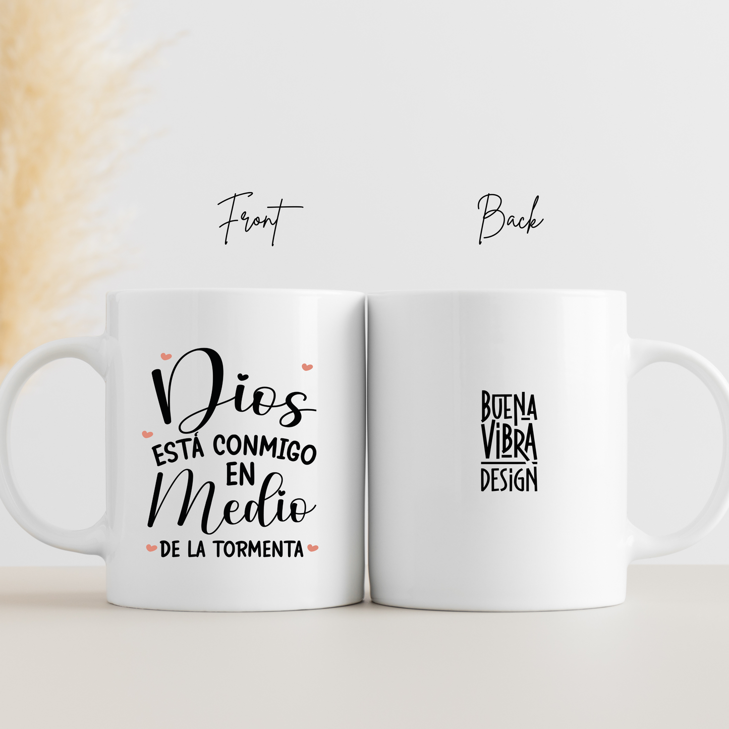 "Dios esta Conmigo en Medio de la Tormenta" Porcelain Ceramic Coffee Mug, Religious faith gifts, Christian Mug, Faith Mug, Bible Verse Mug, Bible Verses Gift