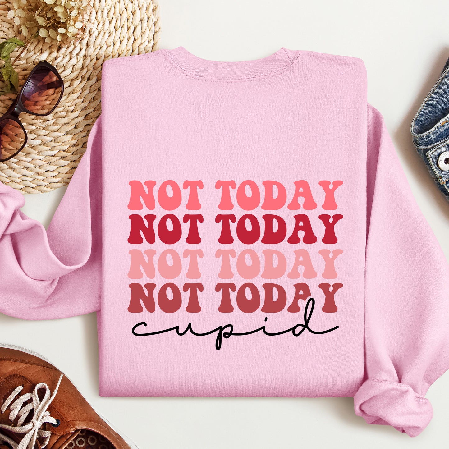 Not Today Cupid Sweatshirt, Anti Valentines Day Sweatshirt, Funny Valentines Day Sweater, Cupid Hoodie, Single Sweatshirt, Valentines Day