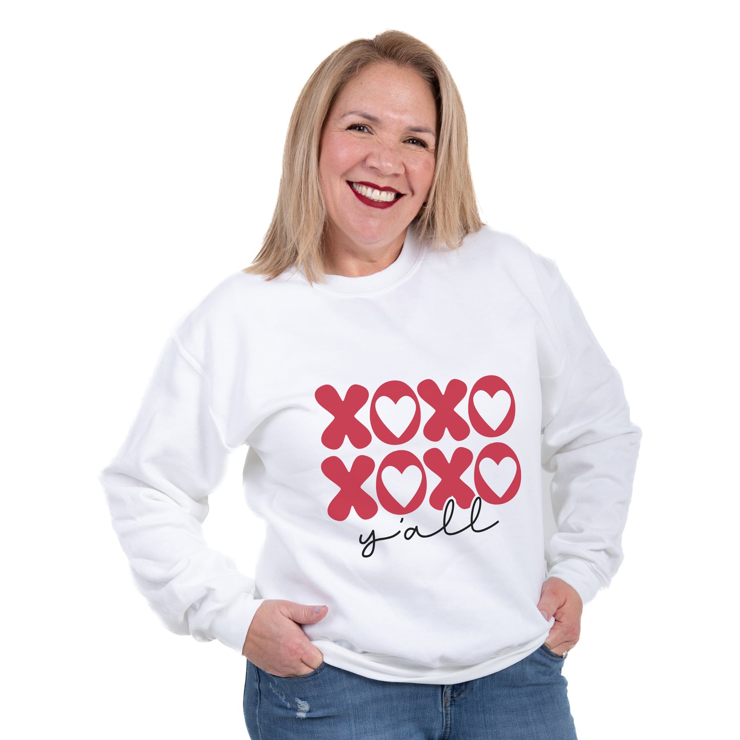 XOXO Y'all Retro Valentines Sweatshirt, Cute Valentine's Day Crewneck, , XOXO Valentine Hoodie, Valentines Day Gift For Women