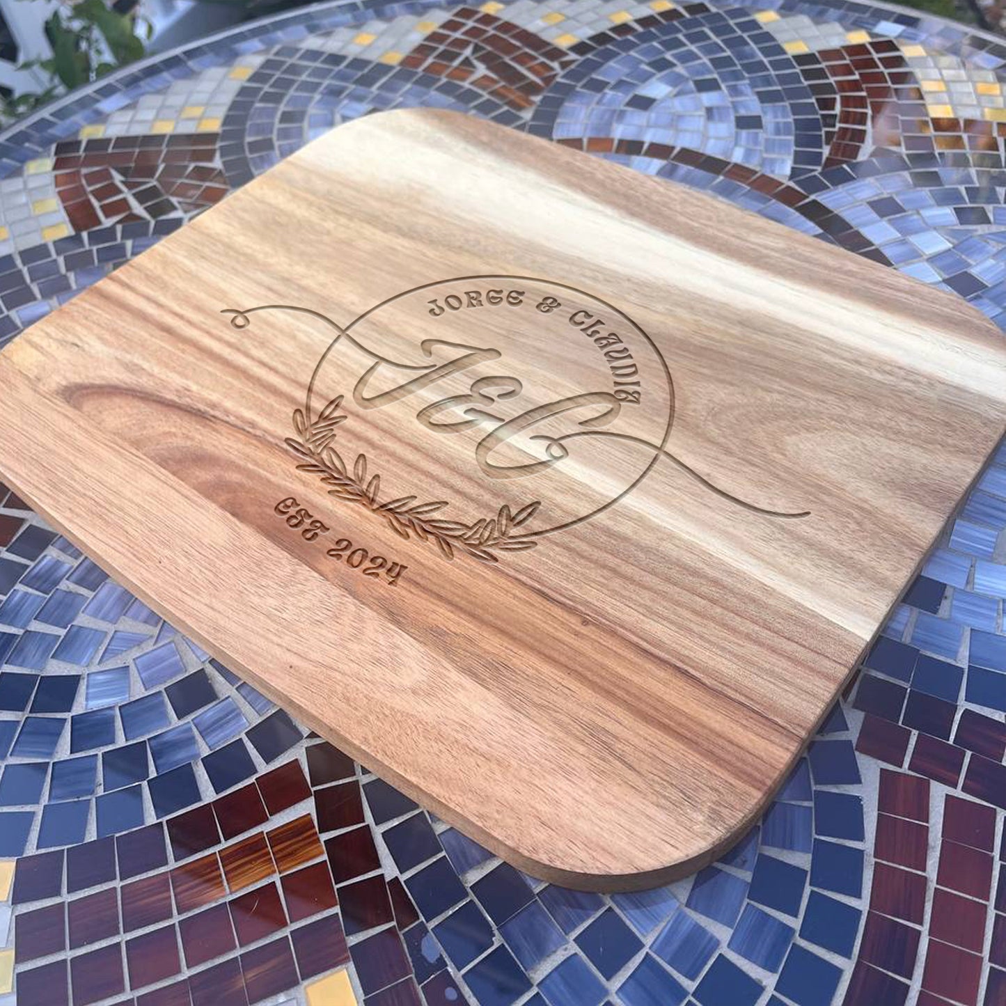 Charcuterie Board, Personalized Serving Board With Handle, Monogrammed, Personalized Cheese Board, Engagement Gift, Bridal Shower Gift
