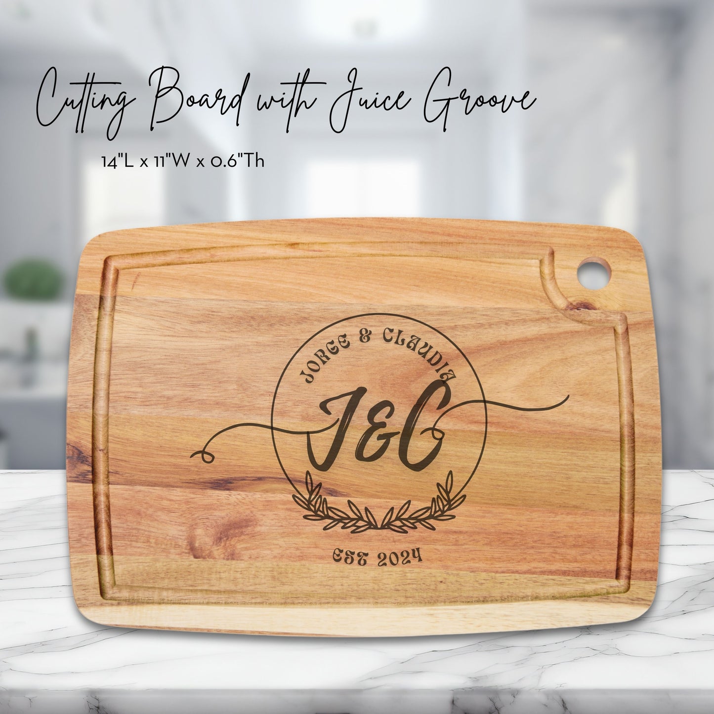 Charcuterie Board, Personalized Serving Board With Handle, Monogrammed, Personalized Cheese Board, Engagement Gift, Bridal Shower Gift