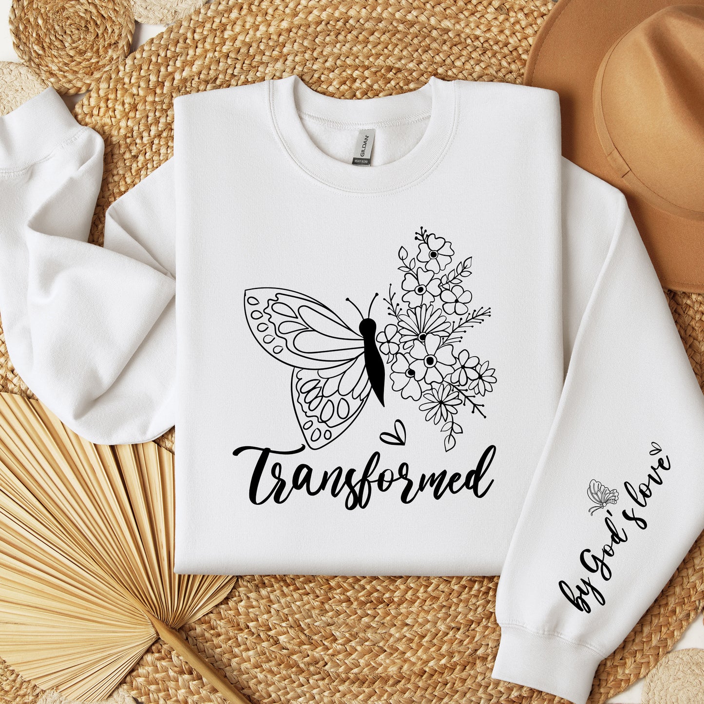 Christian Transformed by God's Love Sweater Jesus Lover Shirt Christian Apparel Sweatshirt Bible Verse Tee Inspirational Gifts for Christian