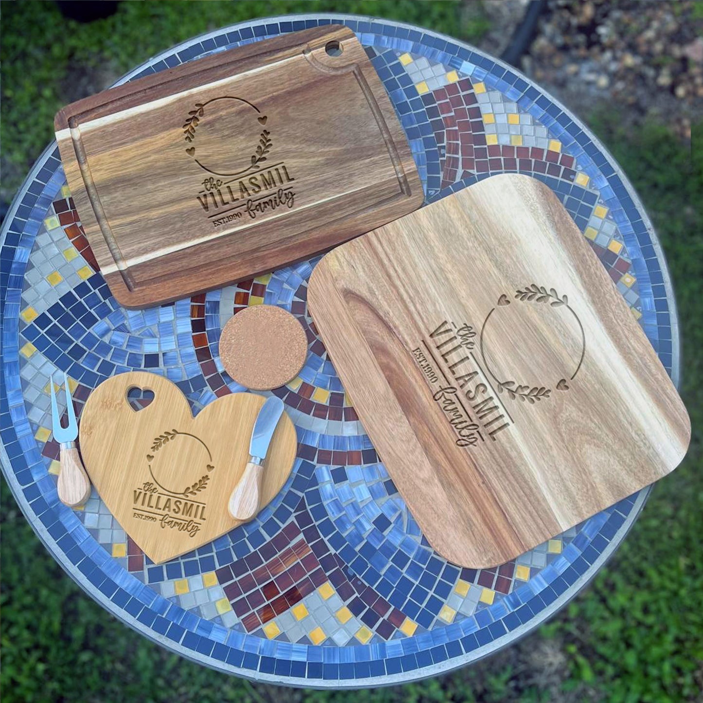 Personalized Cutting Board Wedding Gift, Acacia Charcuterie Board, Unique Valentines Day Gift, Bridal Shower, Engraved Engagement Present