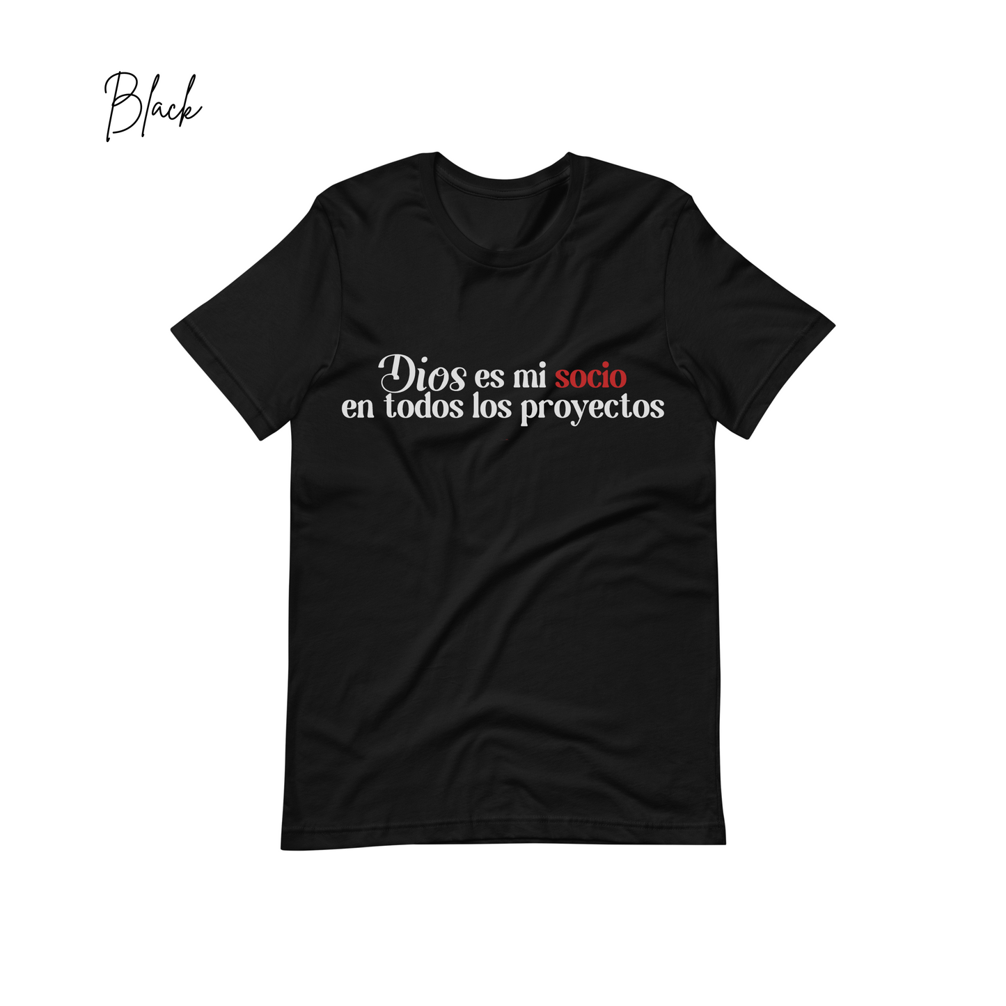 "Dios es mi Socio en Todos mis Proyectos" Bible Verse Tees, Religious Tshirt, Spanish Christian Gift, Faith Shirt, Frases Cristianas, Camiseta en español, Hispanic Apparel