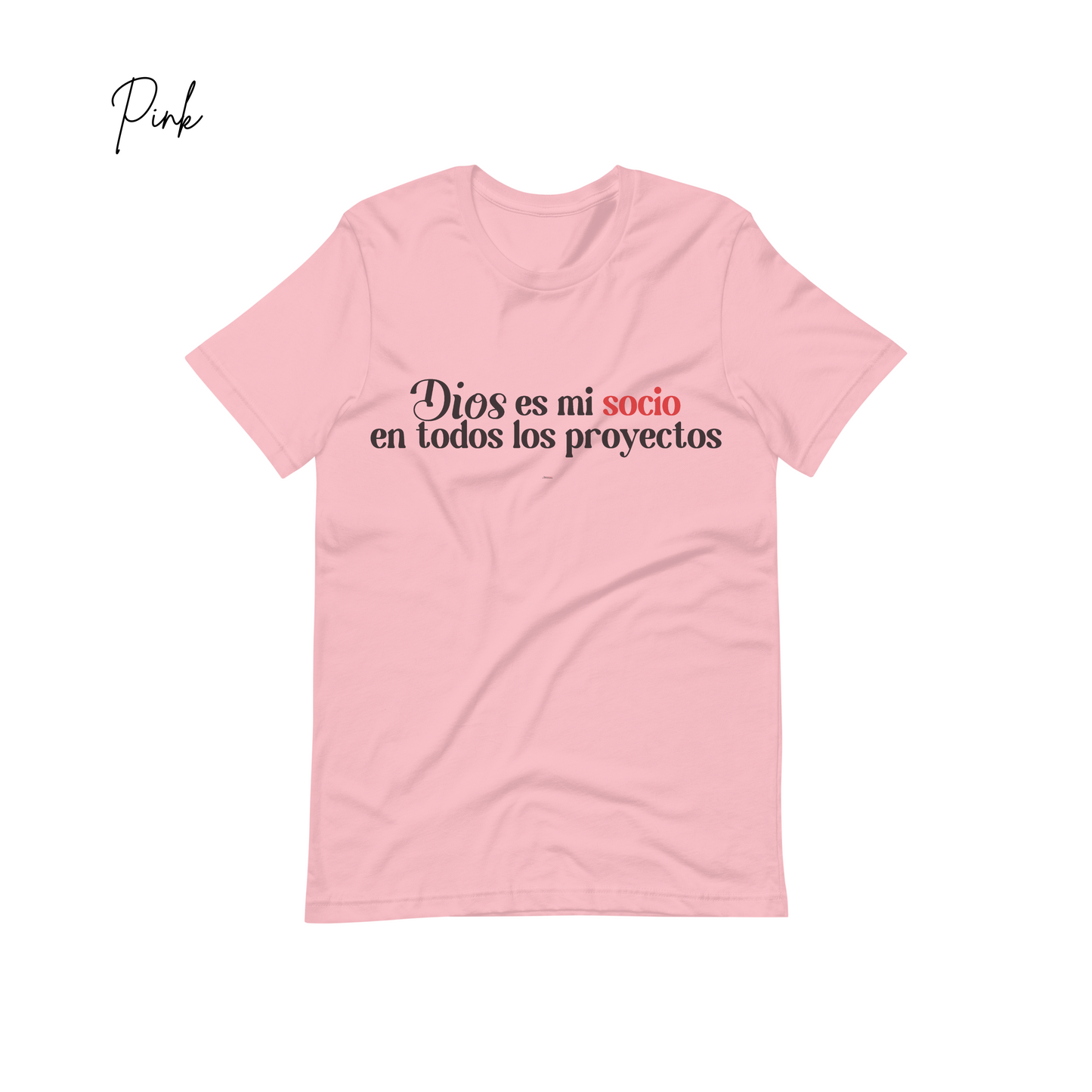 "Dios es mi Socio en Todos mis Proyectos" Bible Verse Tees, Religious Tshirt, Spanish Christian Gift, Faith Shirt, Frases Cristianas, Camiseta en español, Hispanic Apparel