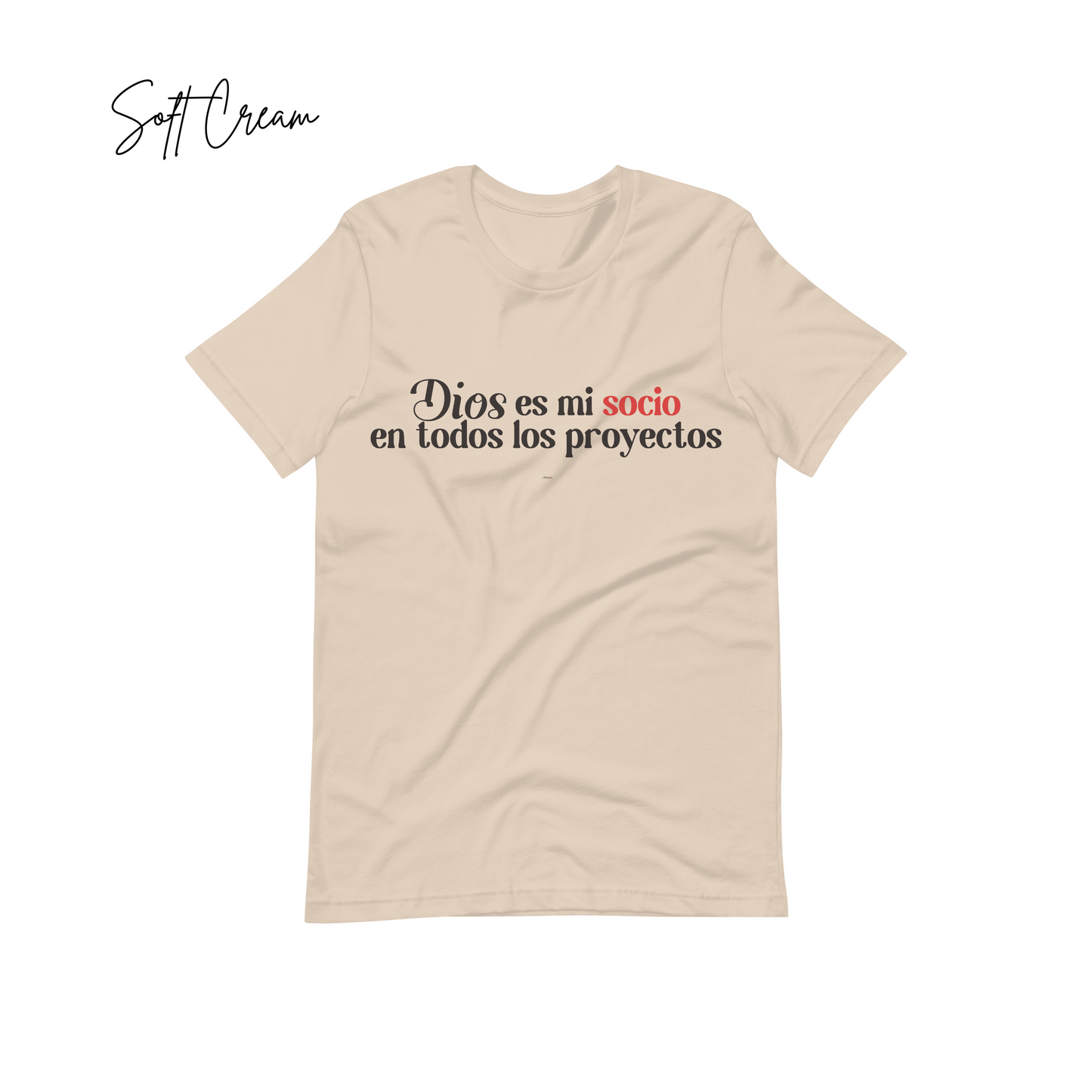 "Dios es mi Socio en Todos mis Proyectos" Bible Verse Tees, Religious Tshirt, Spanish Christian Gift, Faith Shirt, Frases Cristianas, Camiseta en español, Hispanic Apparel
