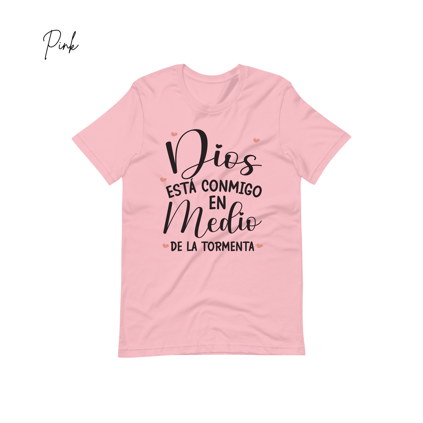 "Dios está Conmigo en Medio de la Tormenta." Bible Verse Tees, Religious T-shirt, Spanish Christian Gift, Faith Shirt, Frases Cristianas, Camiseta en español, Hispanic Apparel