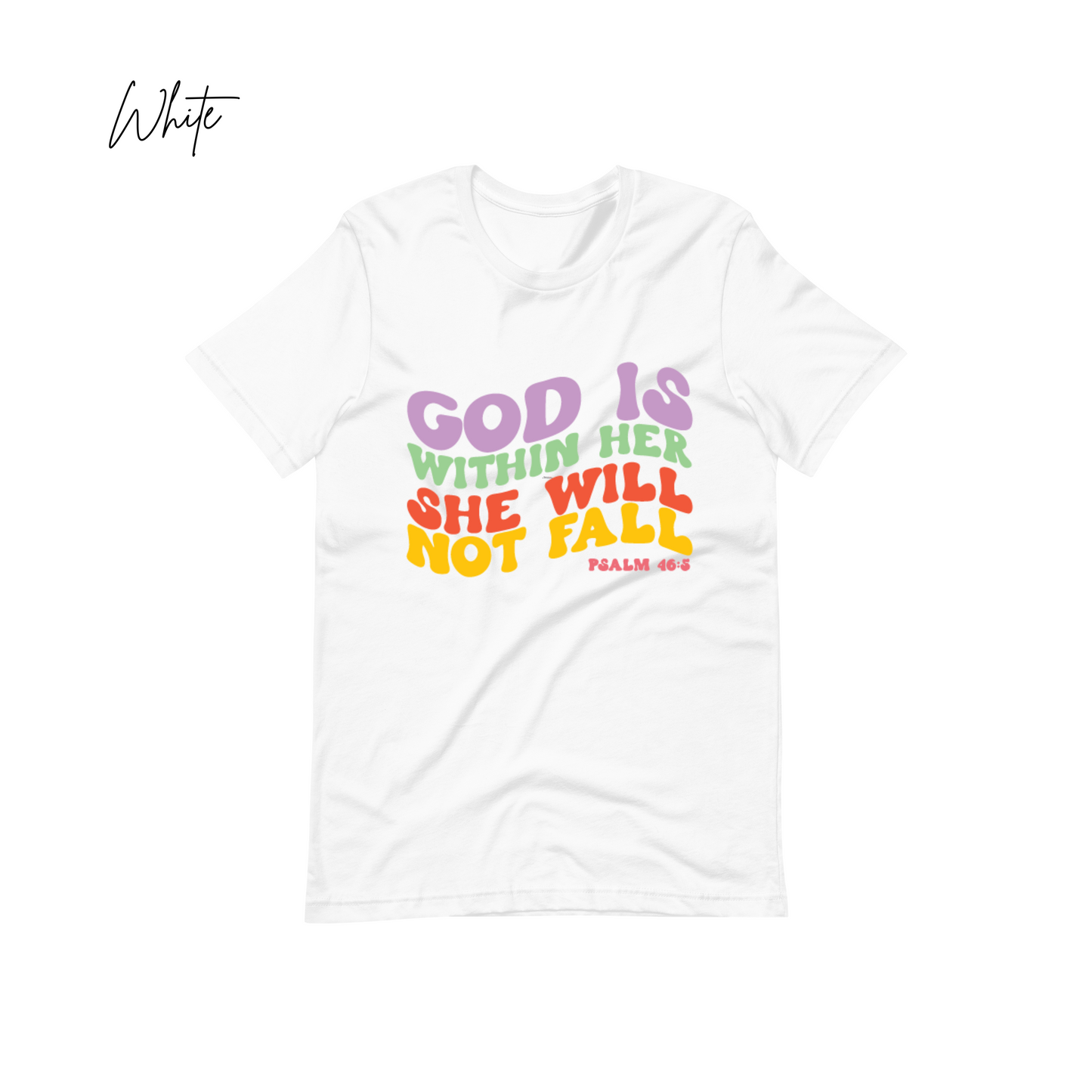 "God is Within her She will not Fall" Tee, Bible Verse Tees, Religious T-shirt, Christian Gift, Faith Shirt