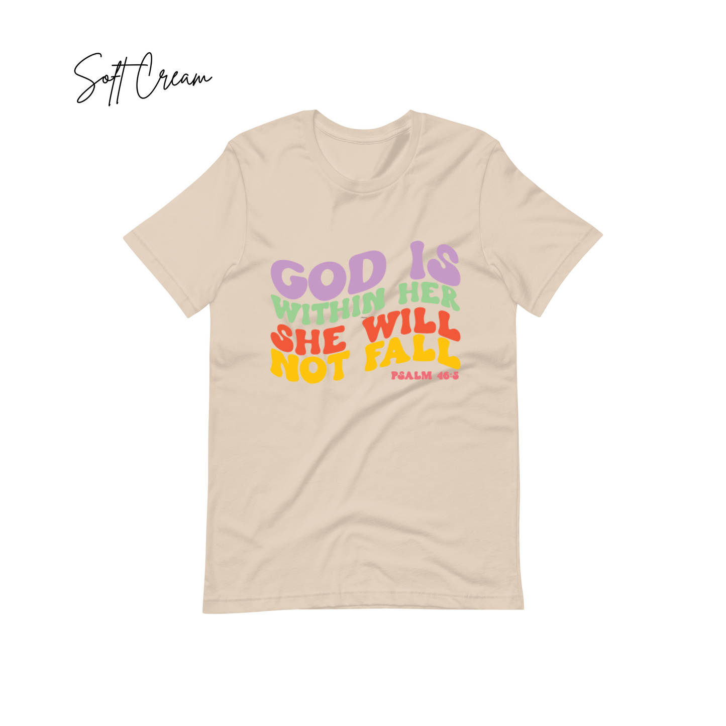 "God is Within her She will not Fall" Tee, Bible Verse Tees, Religious T-shirt, Christian Gift, Faith Shirt