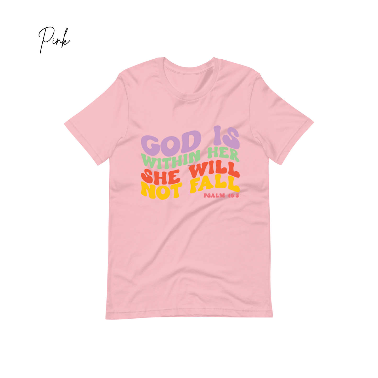 "God is Within her She will not Fall" Tee, Bible Verse Tees, Religious T-shirt, Christian Gift, Faith Shirt