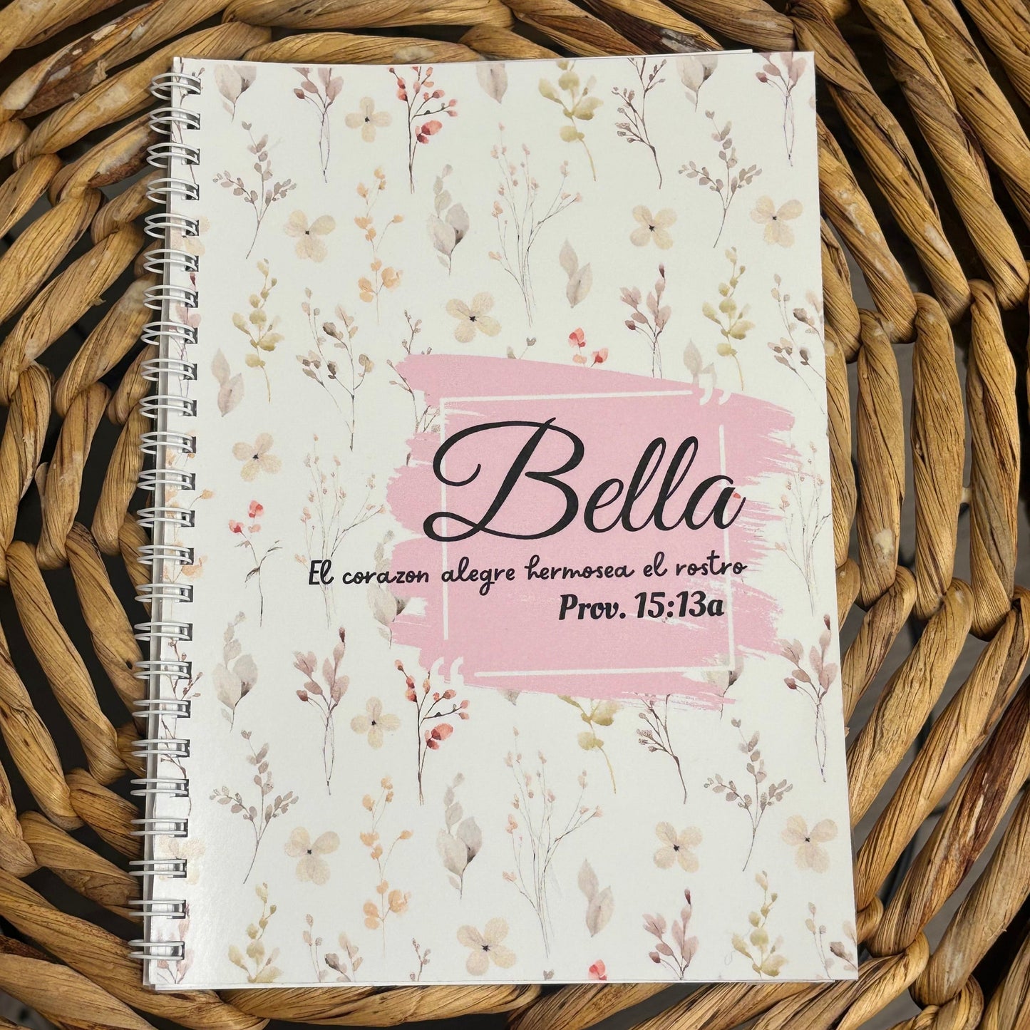 Bella Notebook, Beautiful Notebook, Spiral notebooks | Soft cover journal | Faith notebook , Gifts for Women, Christians Gifts, Notebook For Church Devotional, Floral Prayer Journal Church Notes Personalized Bible Journal
