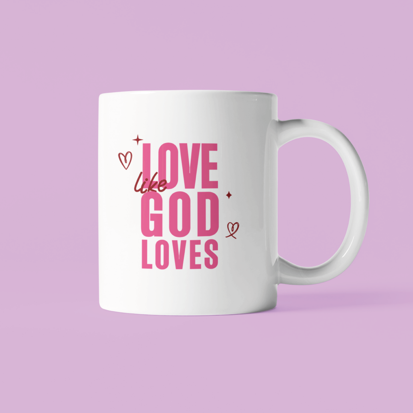 "Christian Ceramic Mug - Love Like God Loves - Inspirational Bible Verse Gift, Religious Coffee Cup for Devotionals & Faith Moments"