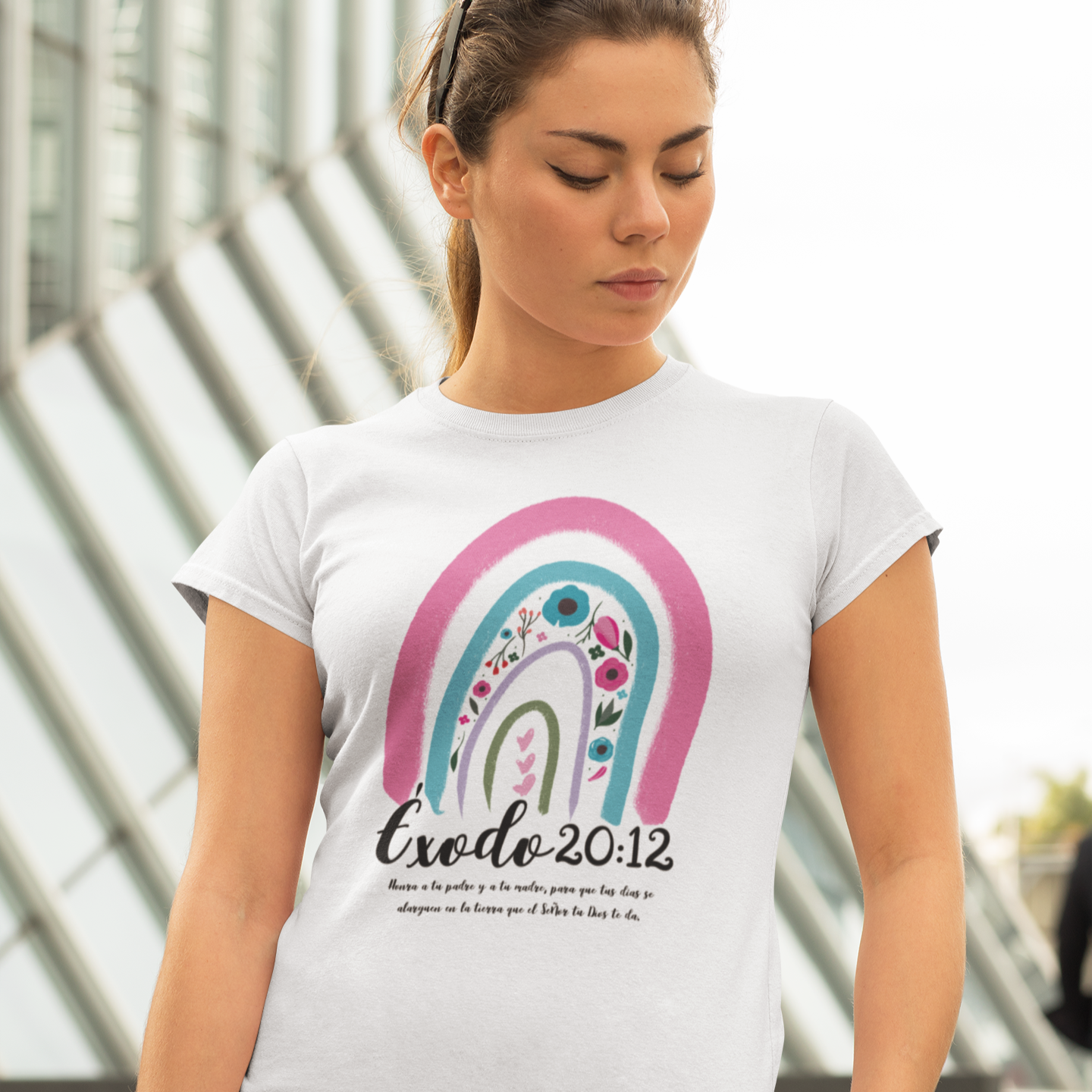 Honor Your Father & Mother Tee – Christian Women's Shirt – Exodus 20:12 Bible Verse – Faith-Based Gift – Modest & Stylish Top
