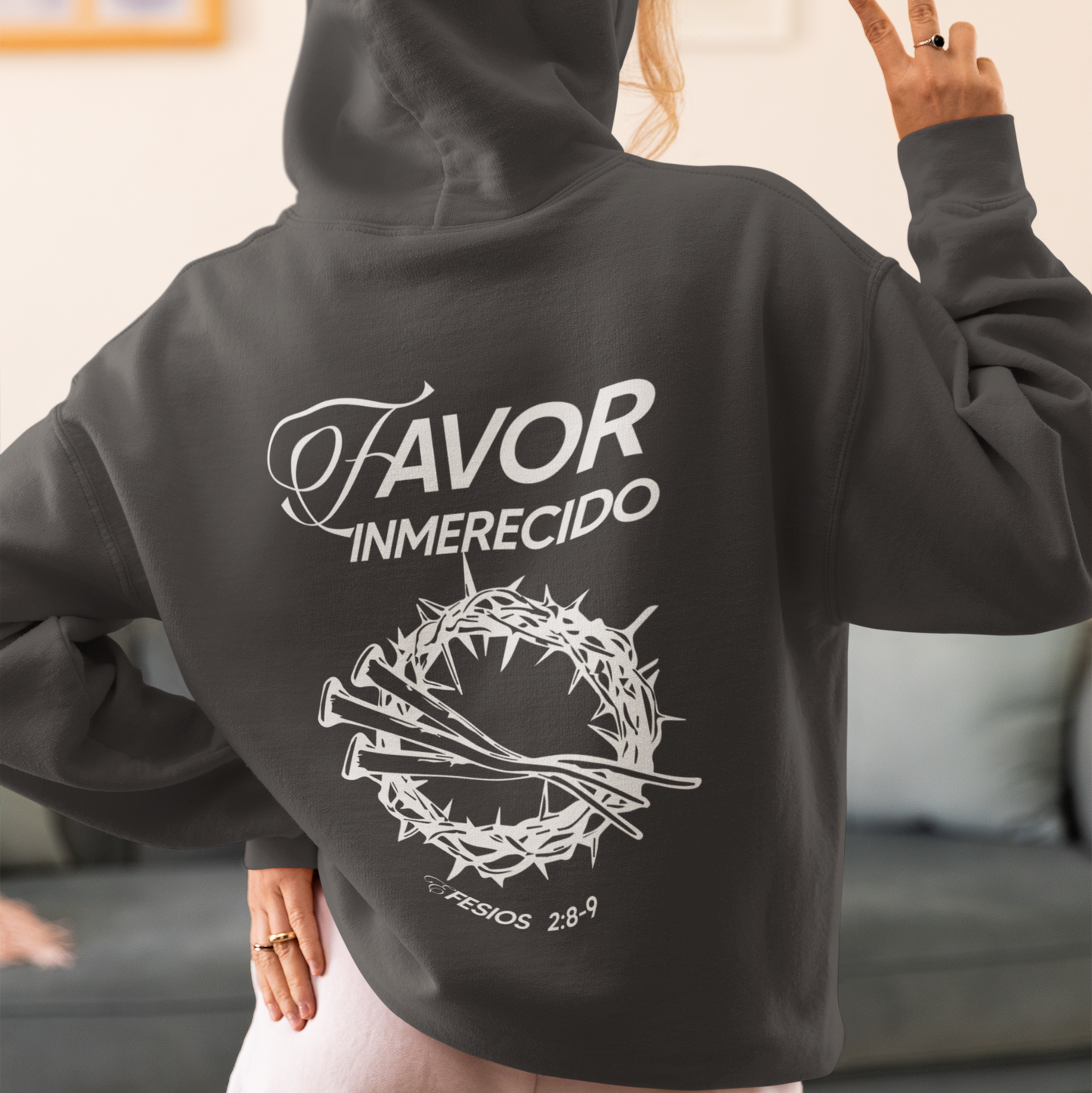 Unmerited Favor Christian Hoodie – Faith-Based Unisex Sweatshirt, Grace-Inspired Jesus Apparel, Bible Verse Gift for Him & Her