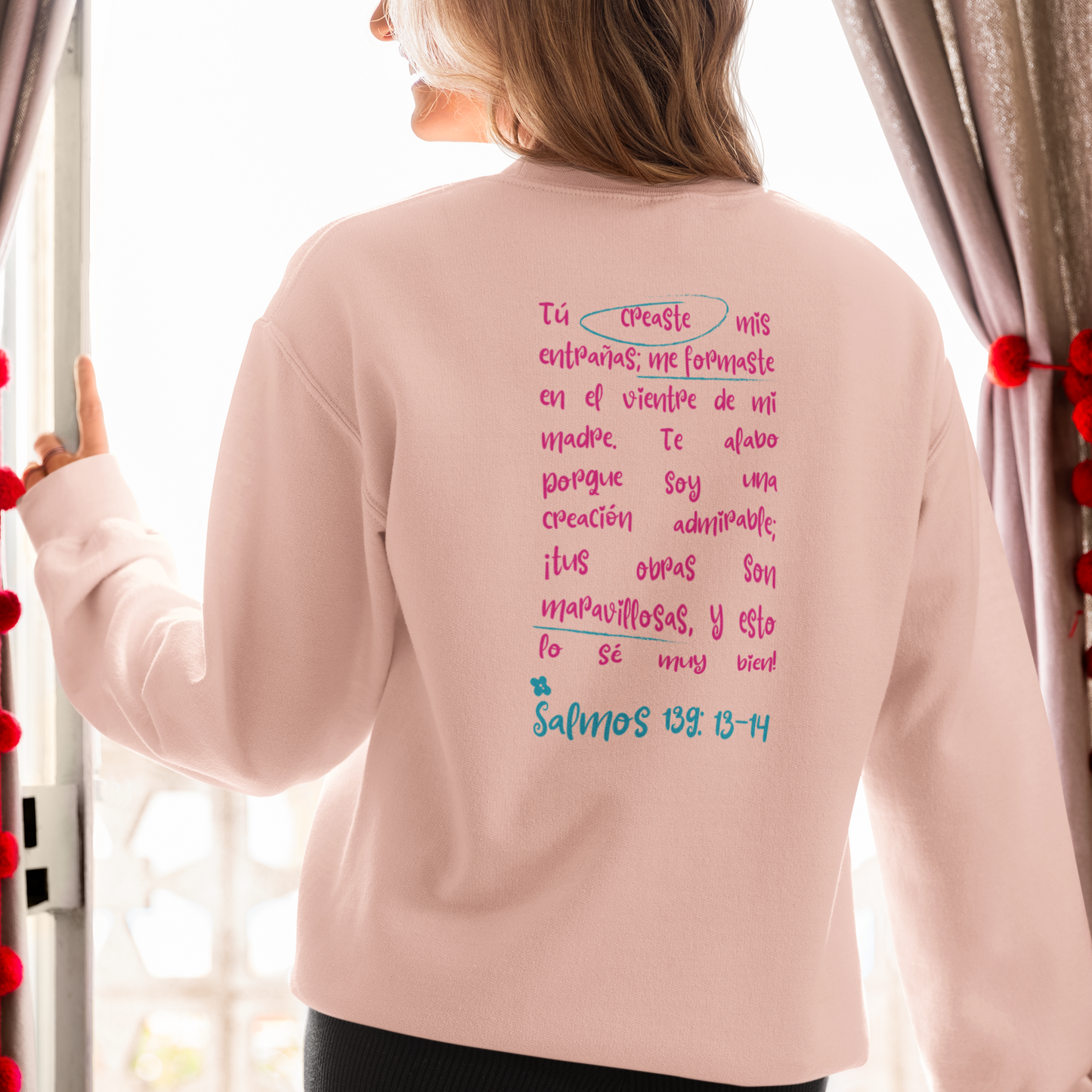 Christian Floral Sweatshirt | Psalm 139:13-14 | Fearfully and Wonderfully Made | Faith Sweatshirts for Women | Bible Verse Gift"