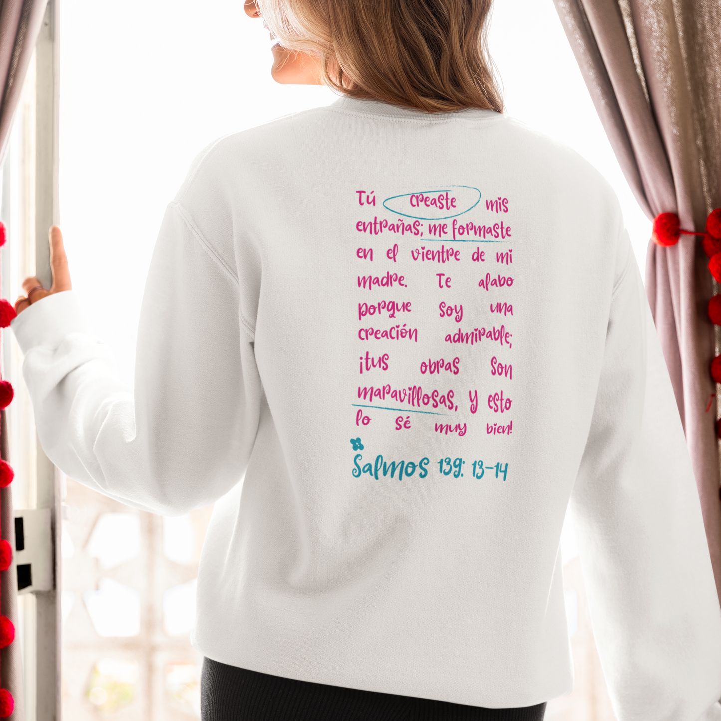 Christian Floral Sweatshirt | Psalm 139:13-14 | Fearfully and Wonderfully Made | Faith Sweatshirts for Women | Bible Verse Gift"