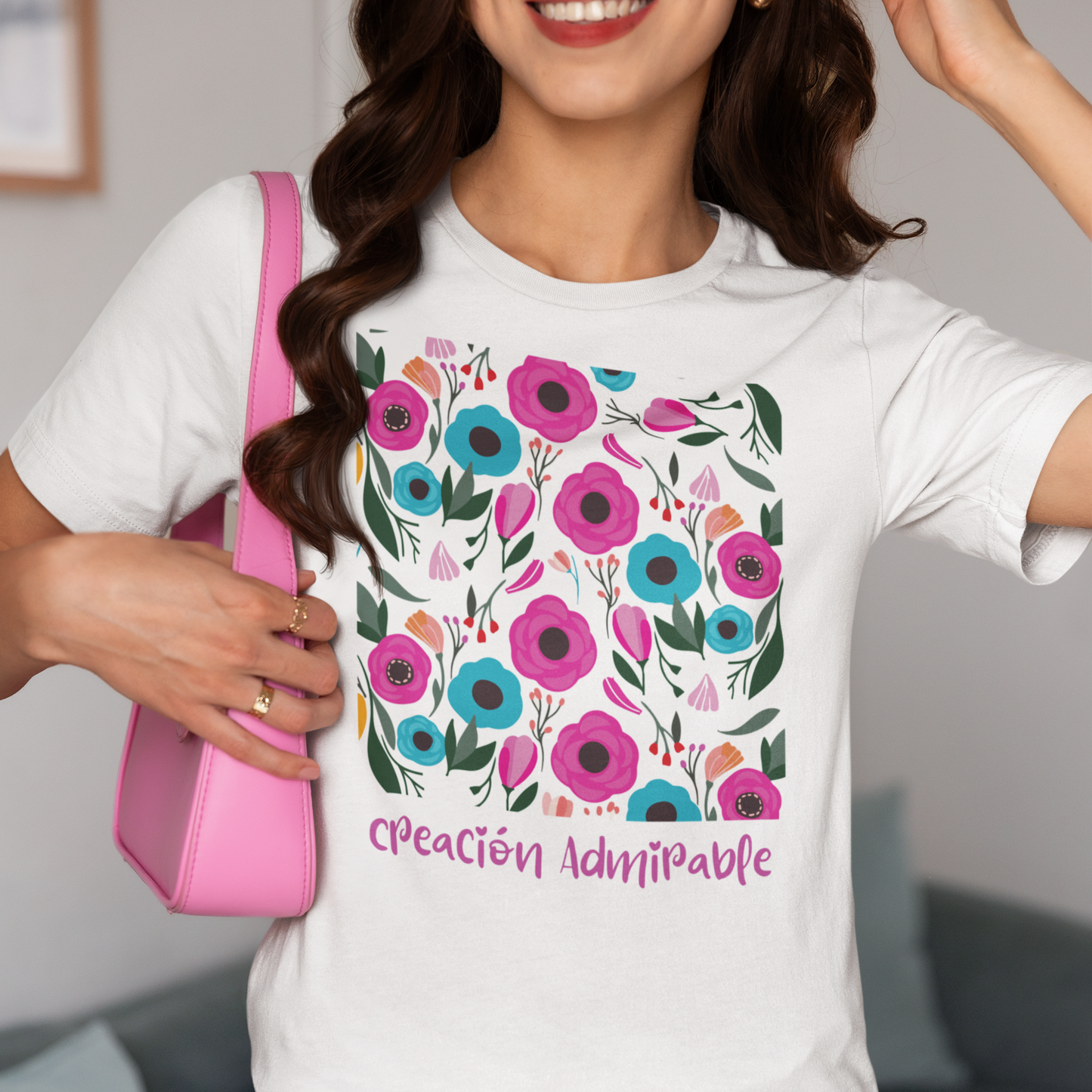 Admirably Made Floral Christian Mom T-Shirt | DTF Print Front & Back | Mother's Day Gift | Faith-Based Tee for Women