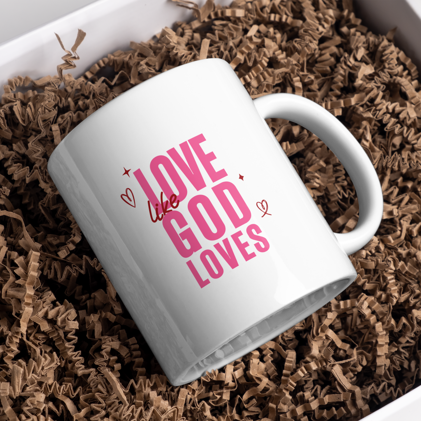 "Christian Ceramic Mug - Love Like God Loves - Inspirational Bible Verse Gift, Religious Coffee Cup for Devotionals & Faith Moments"