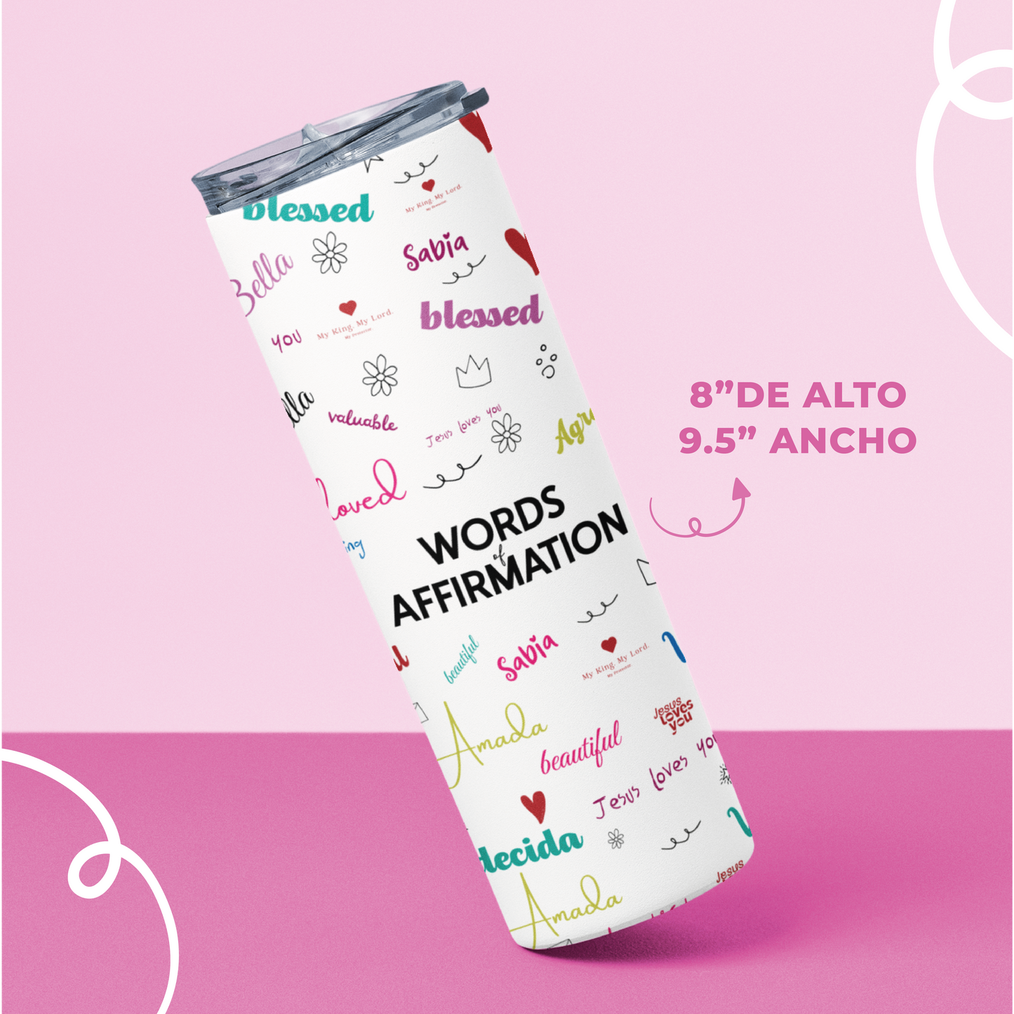 Christian Affirmation Tumbler β Faith-Inspired, Motivational & Encouraging Gift for Women | Bible Verse Cup | Spiritual Drinkware