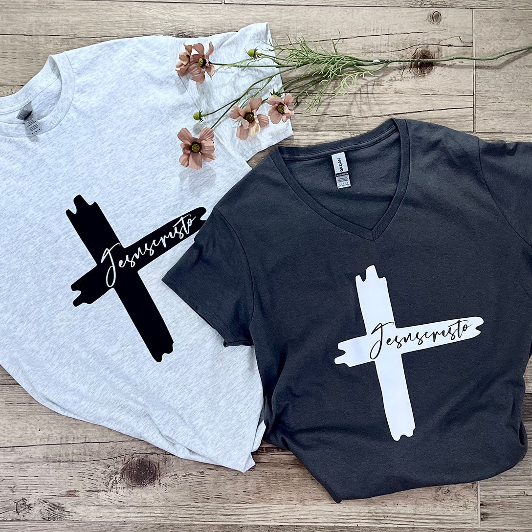 "Jesucristo" Bible Verse Tees, Religious T-shirt, Spanish Christian Gift, Faith Shirt, Frases Cristianas, Camiseta en español, Hispanic Apparel