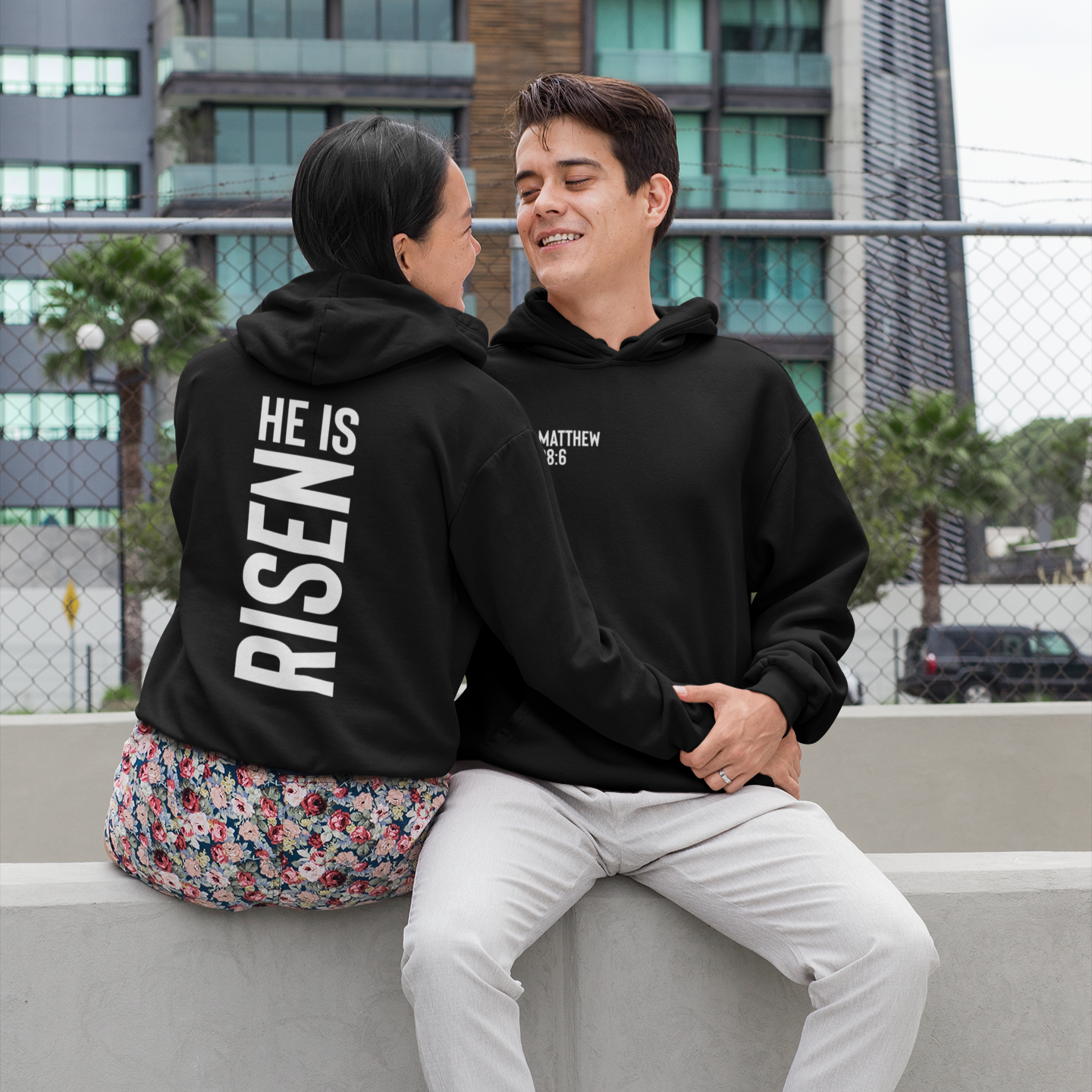 He Is Risen Christian Hoodie – Faith-Based Unisex Easter Sweatshirt, Inspirational Bible Verse Gift for Him & Her, Jesus Apparel