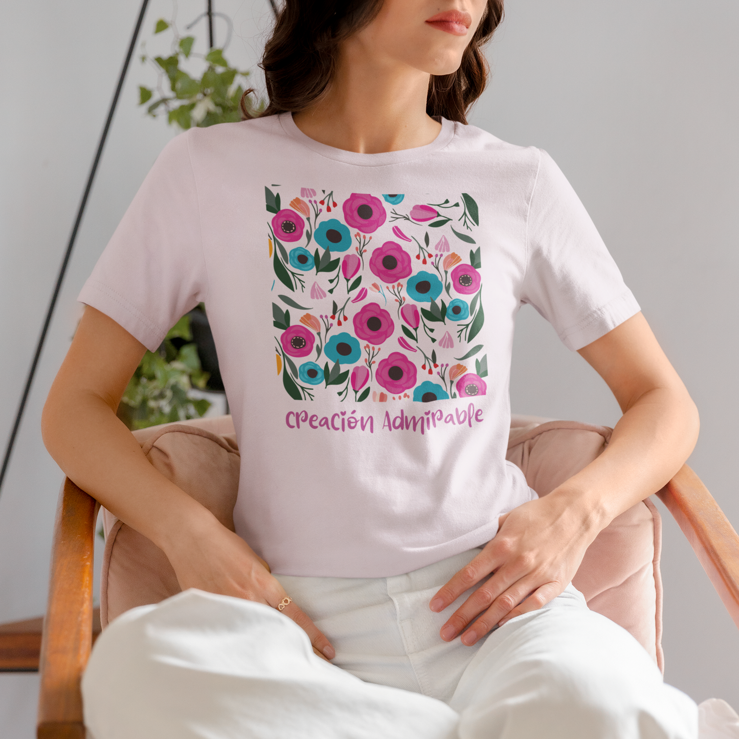 Admirably Made Floral Christian Mom T-Shirt | DTF Print Front & Back | Mother's Day Gift | Faith-Based Tee for Women