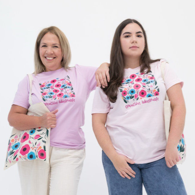 Admirably Made Floral Christian Mom T-Shirt | DTF Print Front & Back | Mother's Day Gift | Faith-Based Tee for Women