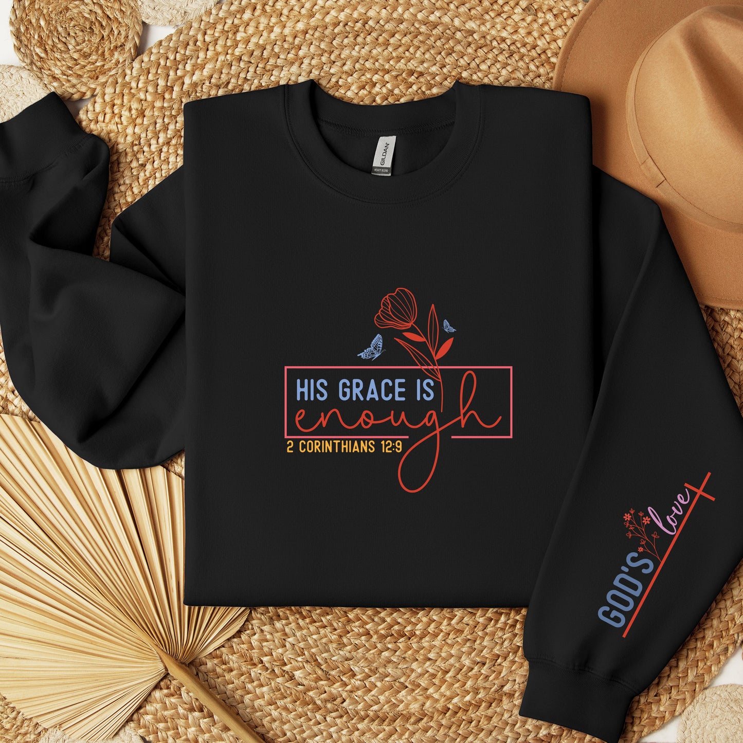 His Grace is Enough Sweatshirt, Christian Quote crewneck, Bible Verse Hoodie, Religious Sweater, Scripture Sweater, Gift for her