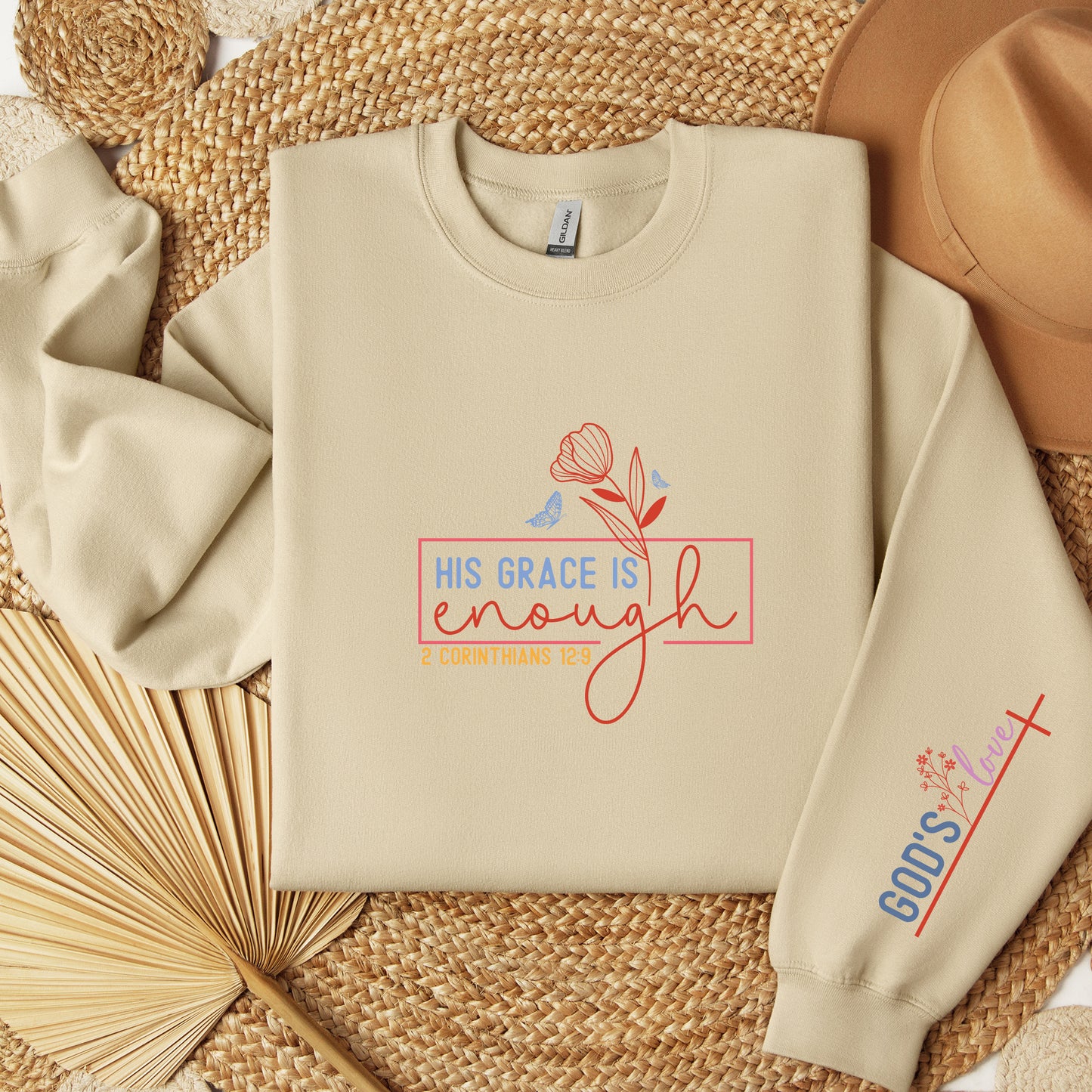 His Grace is Enough Sweatshirt, Christian Quote crewneck, Bible Verse Hoodie, Religious Sweater, Scripture Sweater, Gift for her