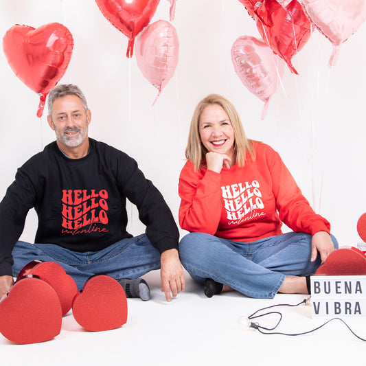 Hello Valentines Sweatshirt, XOXO Valentines Day Sweatshirt, Hello 2024 Sweatshirt, Amour Sweater, Galentines Shirt, Valentine Day Gift