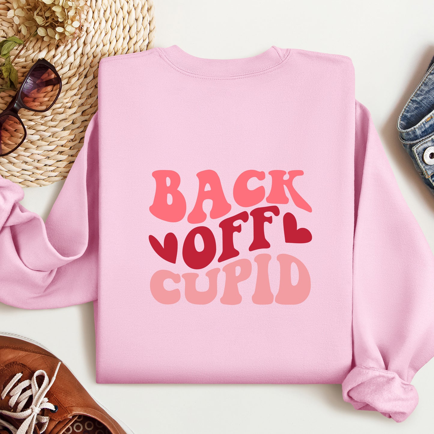 Back Off Cupid Sweatshirt, Valentines Day Sweater, Cute Womens Sweatshirt, Love Sweater, Valentines Day Sweatshirt, Gift For Girlfriend