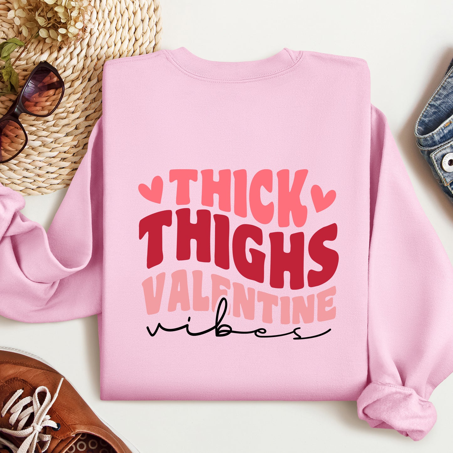 Thick Thighs Valentine Vibes, Thick Thighs Save Lives This Vday, Funny Valentines Day Sweatshirt