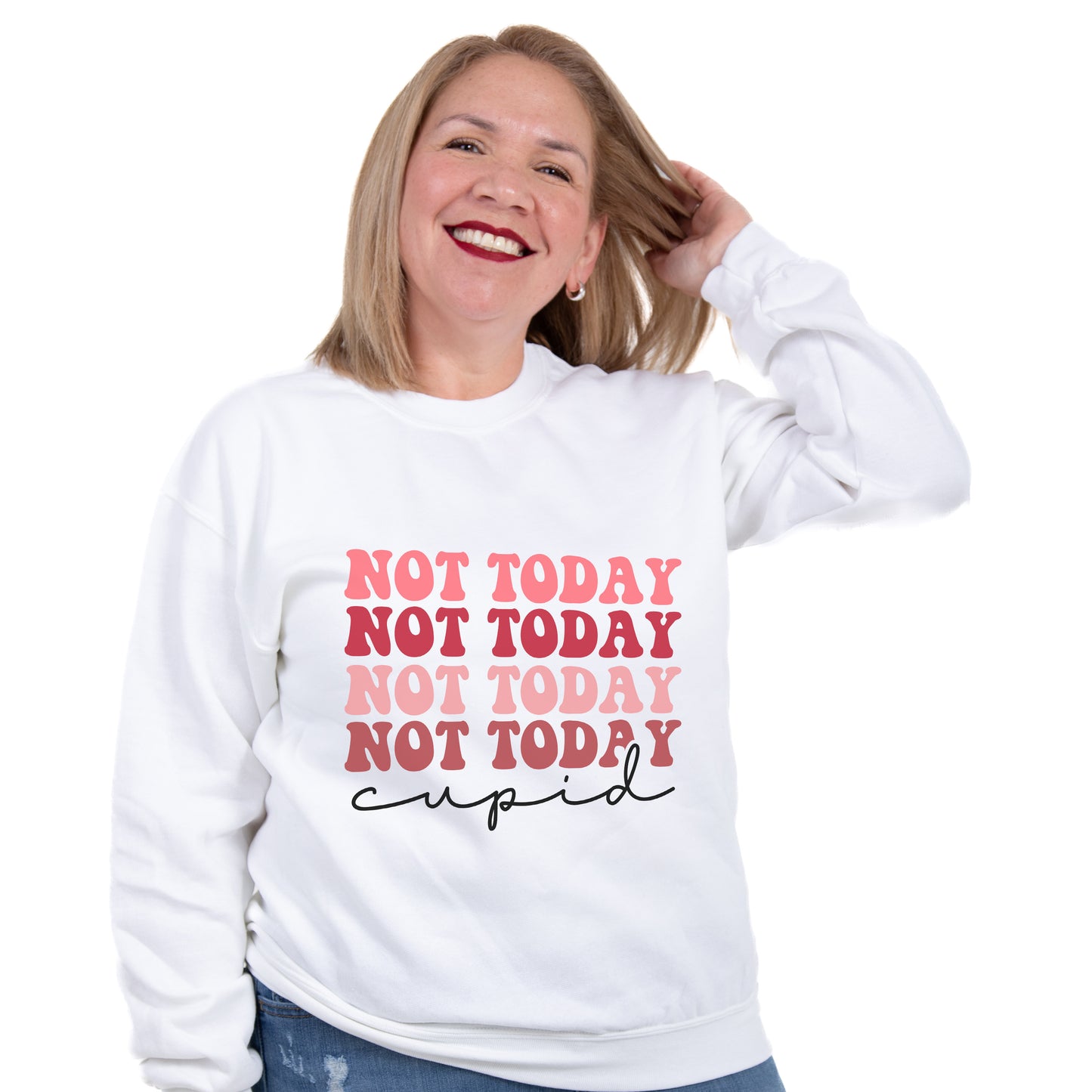 Not Today Cupid Sweatshirt, Anti Valentines Day Sweatshirt, Funny Valentines Day Sweater, Cupid Hoodie, Single Sweatshirt, Valentines Day