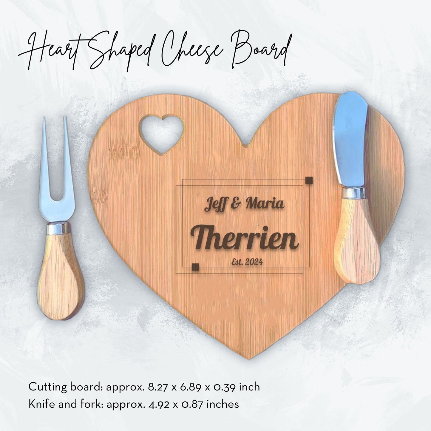 Personalized Charcuterie Board, Corner Design Cutting Board, Laser Engraved Wedding Gift, Anniversary Gift, Custom Cutting Board, Personalized Kitchen Gift