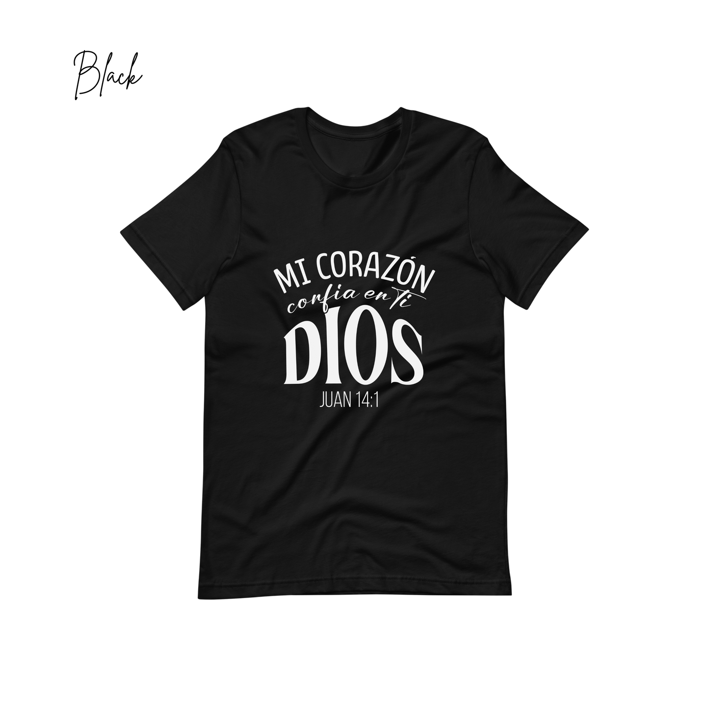 "Mi Corazon Confía en Ti Dios Juan 14:1."  Bible Verse Tees, Religious Tshirt, Spanish Christian Gift, Faith Shirt, Frases Cristianas, Camiseta en español,  Hispanic Apparel
