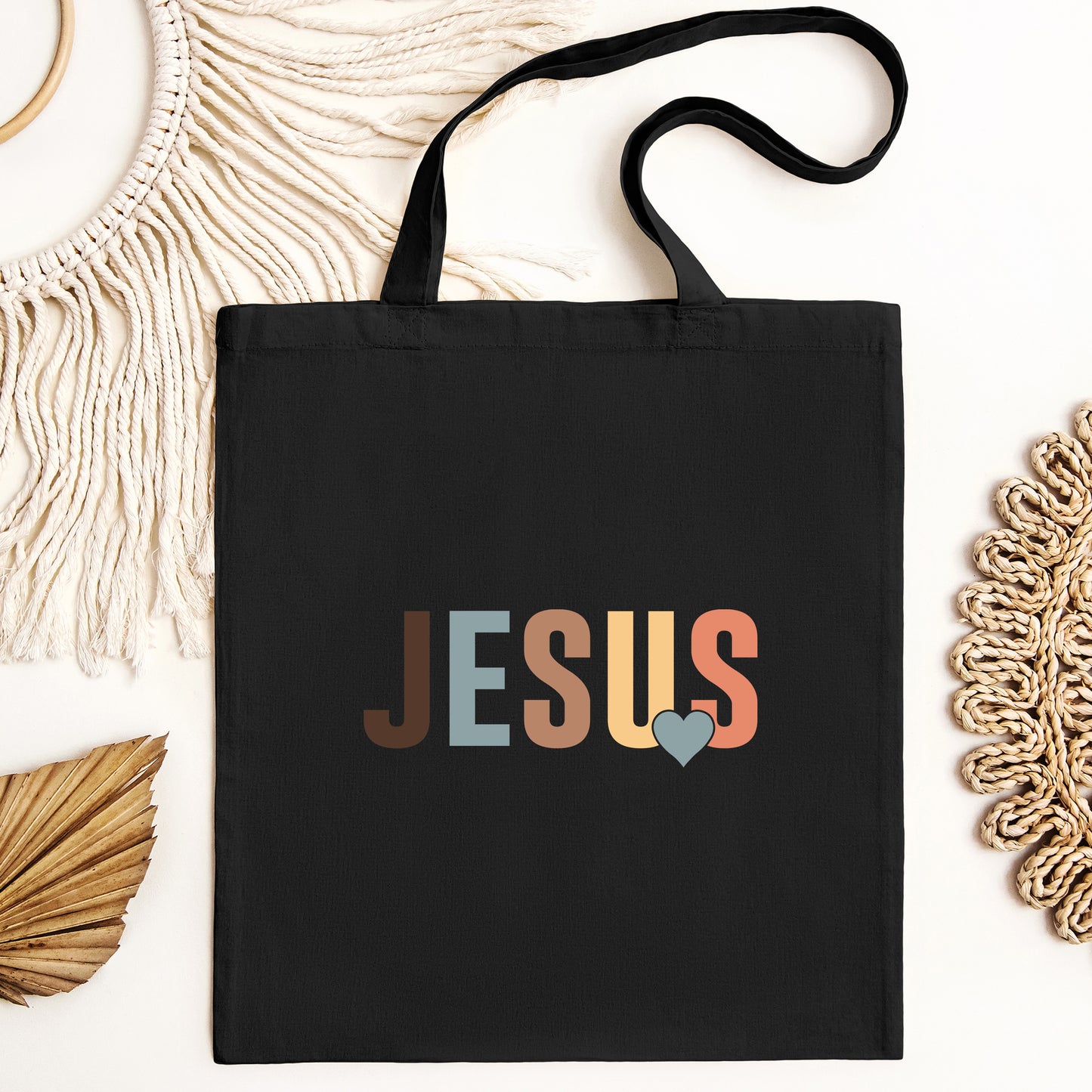 Jesus Tote Bag, Christian Gift Shoulder Bags, Jesus Faith Totes, Jesus The Way The Truth The Life Cotton Bags, Religious Saying Reusable Bag