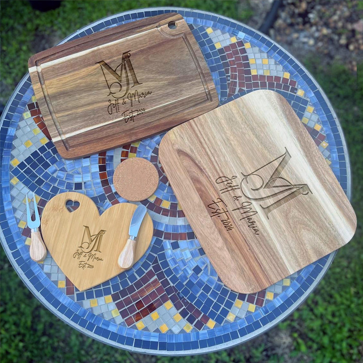 Personalized Cutting Board, Cheese Board, Monogram Charcuterie Board, Wedding Gift, Serving Board, Live Edge Cutting Board, Bread Board