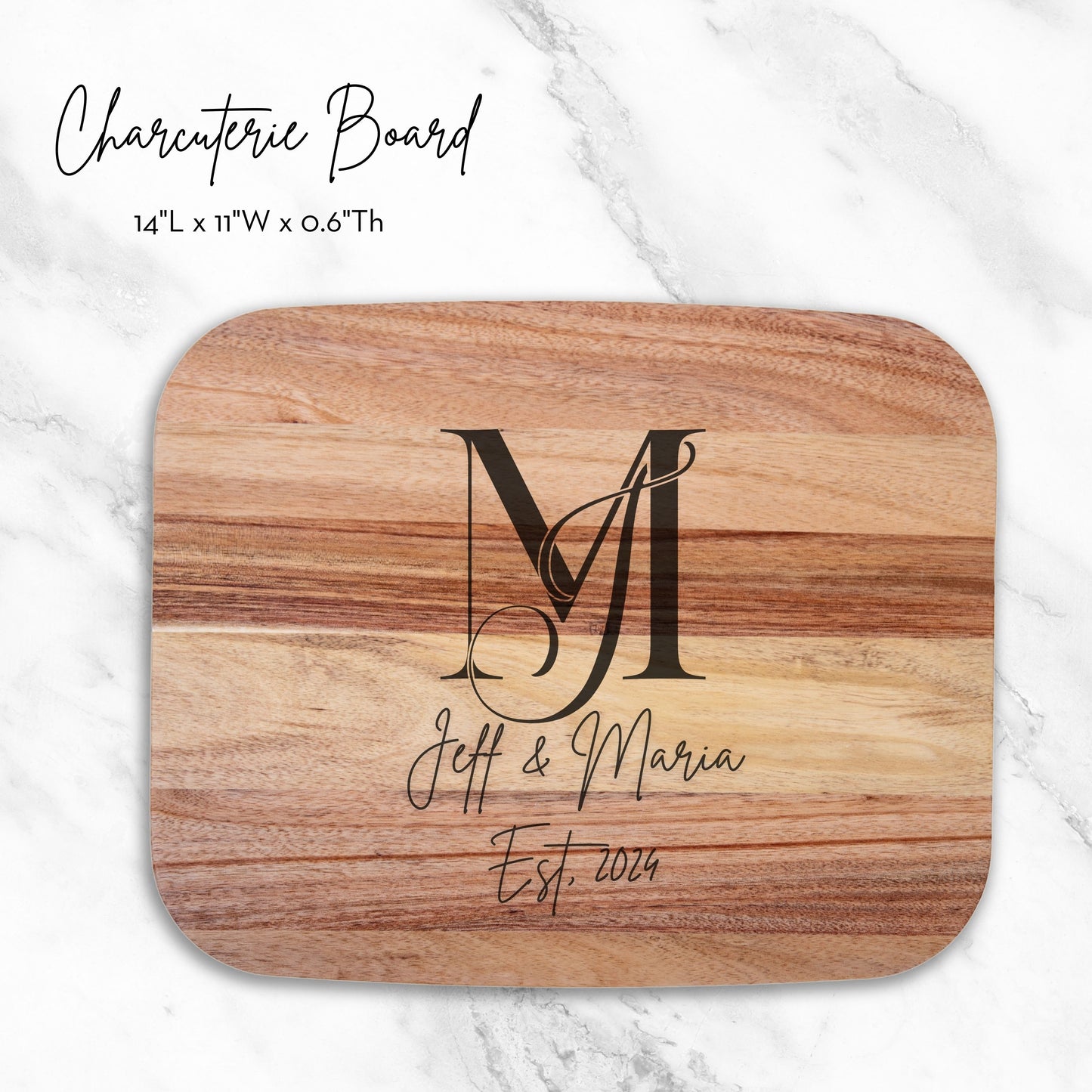 Personalized Cutting Board, Cheese Board, Monogram Charcuterie Board, Wedding Gift, Serving Board, Live Edge Cutting Board, Bread Board