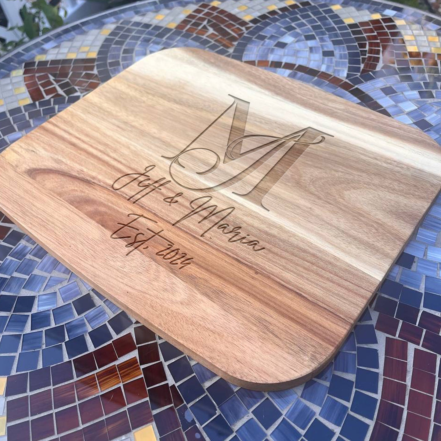 Personalized Cutting Board, Cheese Board, Monogram Charcuterie Board, Wedding Gift, Serving Board, Live Edge Cutting Board, Bread Board