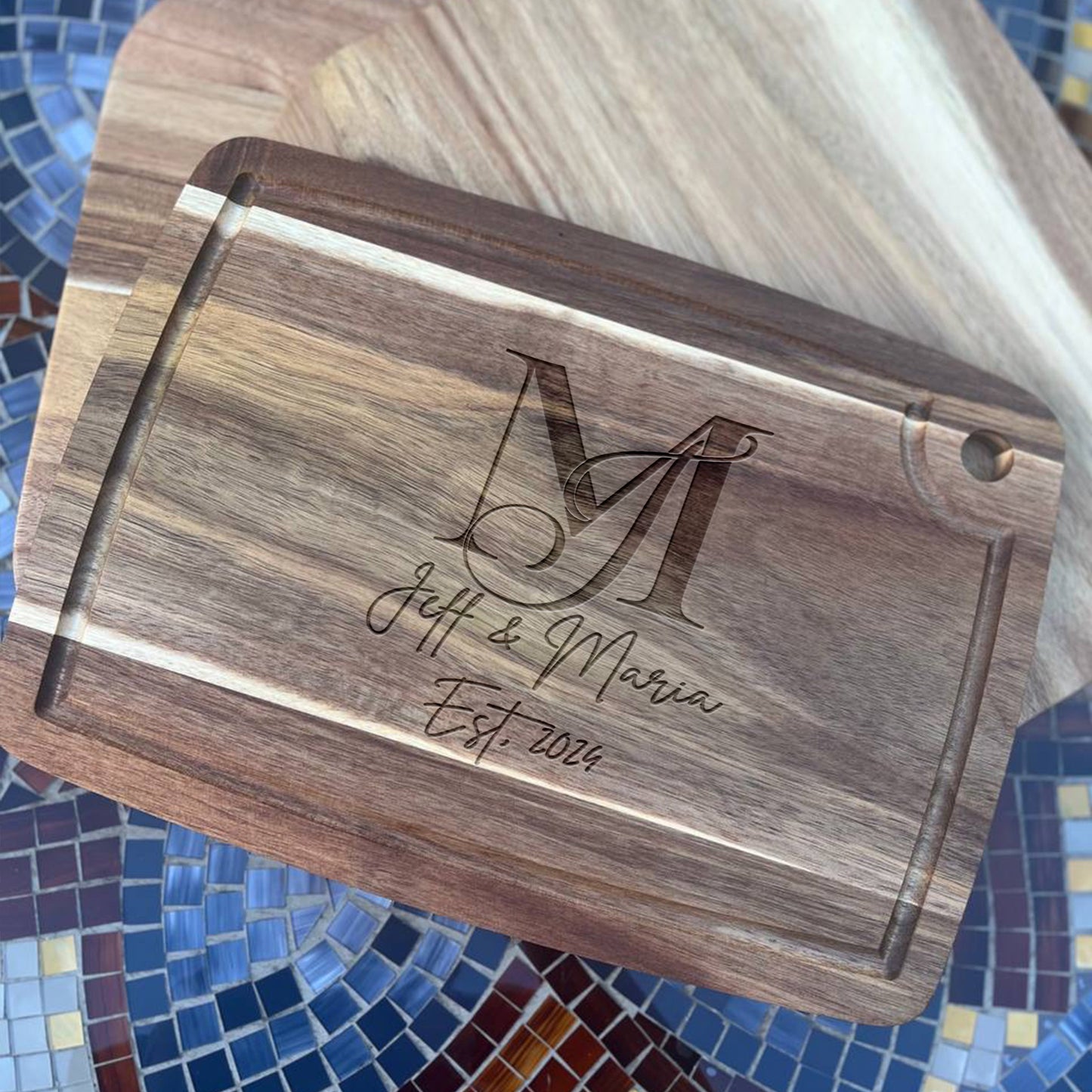 Personalized Cutting Board, Cheese Board, Monogram Charcuterie Board, Wedding Gift, Serving Board, Live Edge Cutting Board, Bread Board