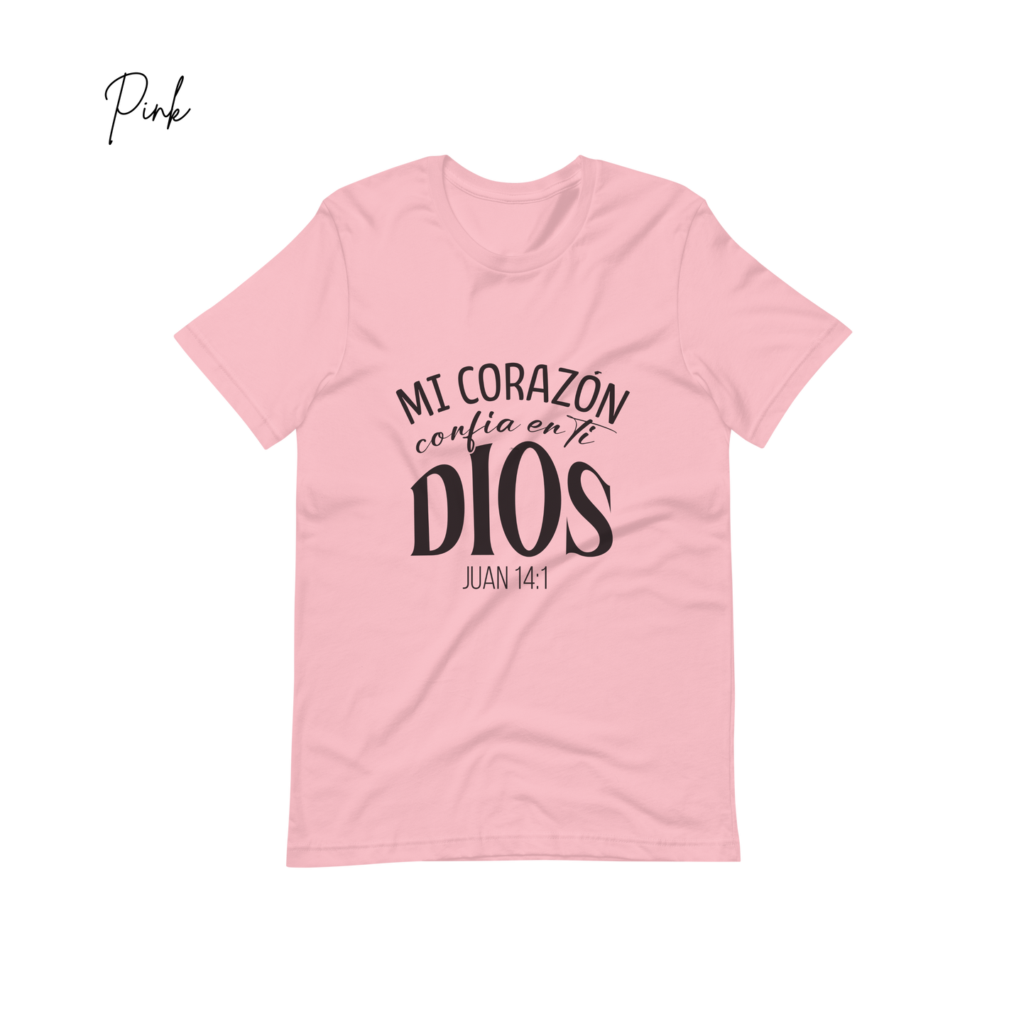 "Mi Corazon Confía en Ti Dios Juan 14:1."  Bible Verse Tees, Religious Tshirt, Spanish Christian Gift, Faith Shirt, Frases Cristianas, Camiseta en español,  Hispanic Apparel