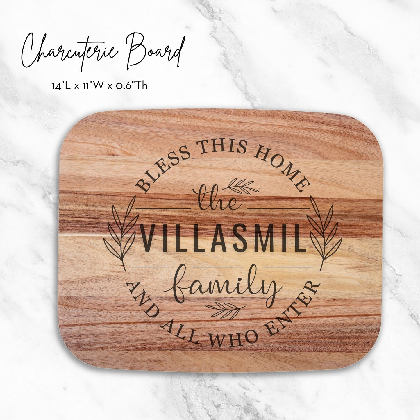 Charcuterie Board Personalized Serving Board  Monogrammed Personalized Acacia Cheese Board Housewarming Gift Wedding Bridal Shower Gift