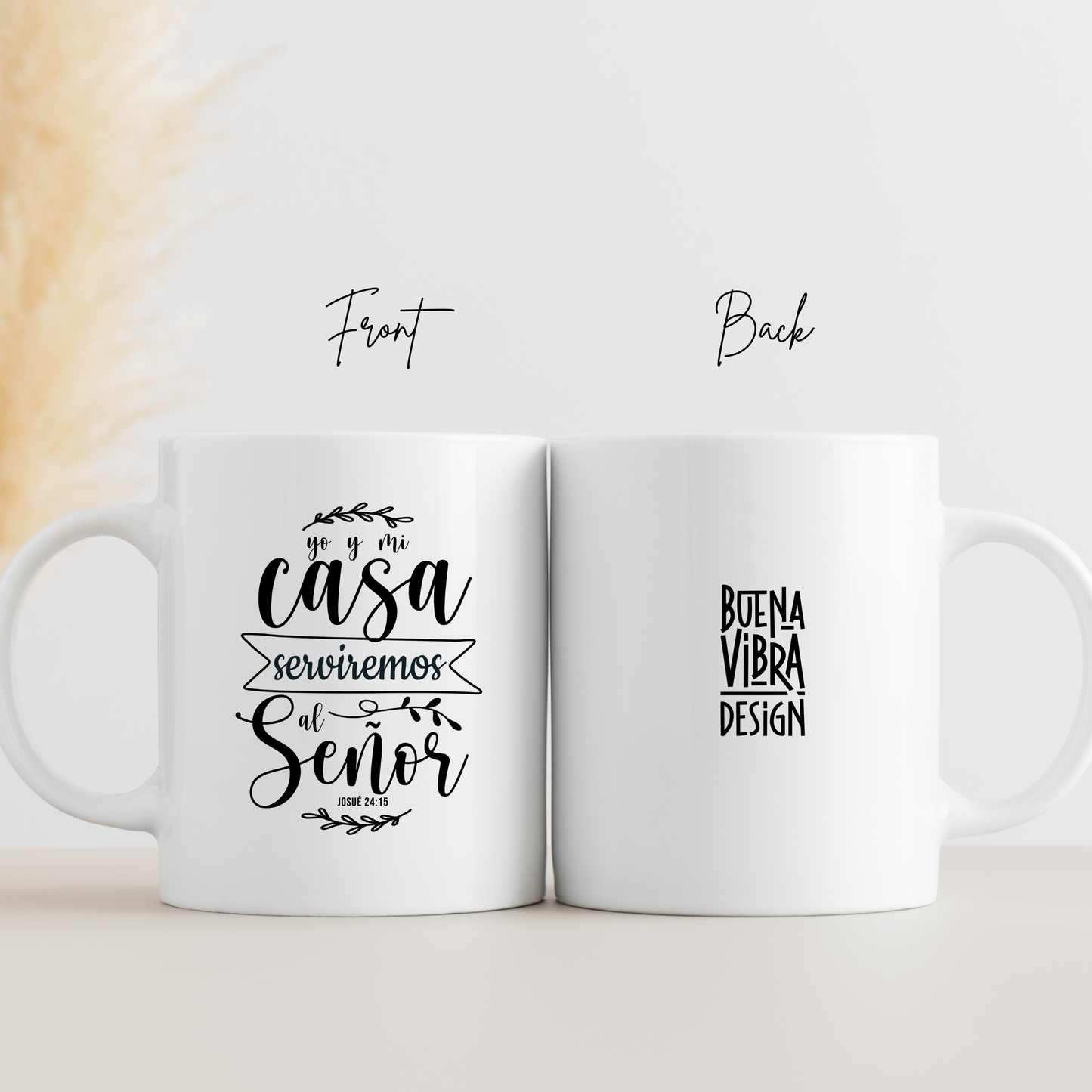"Yo y mi Casa Serviremos al Señor Josué 24:15"Porcelain Ceramic Coffee Mug, Religious faith gifts, Christian Mug, Faith Mug, Bible Verse Mug, Bible Verses Gift