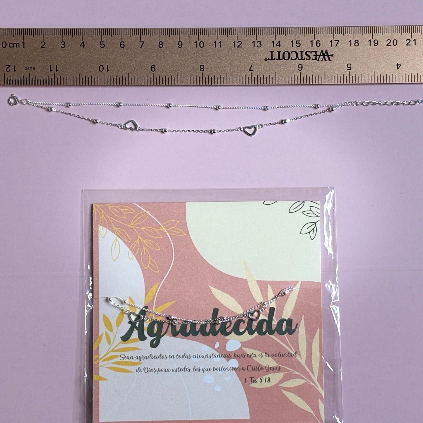 Agradecida Bracelet 1 Tes 5:18, Grateful bracelet,Sterling Silver Heart Bracelet, Cute Bracelet, Women Jewellery, Gifts for Christians Woman, christians gifts, Minimalist Adjustable Everyday Simple Bracelet, Gift