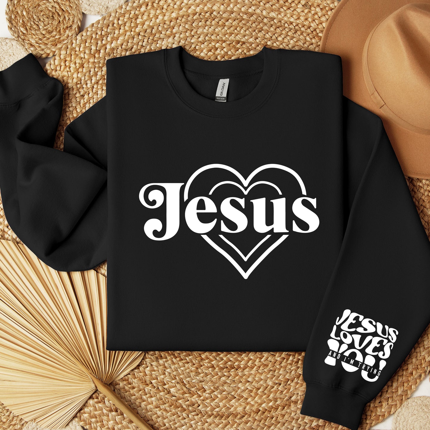 Jesus Loves You Crewneck Sweatshirt, Bible Verse Shirt, Minimalist Christian Sweater, Inspirational Religious Apparel, Scripture Quote Merch
