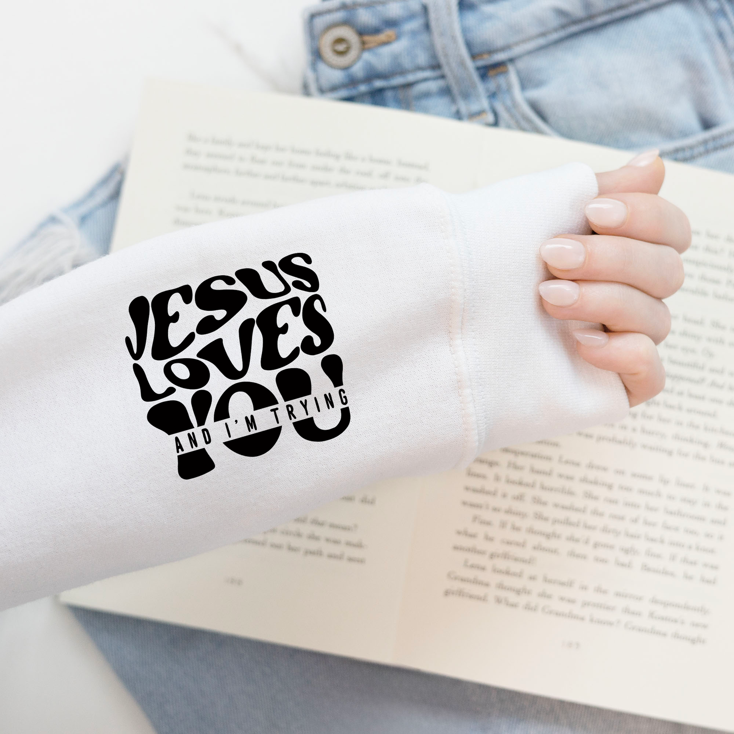Jesus Loves You Crewneck Sweatshirt, Bible Verse Shirt, Minimalist Christian Sweater, Inspirational Religious Apparel, Scripture Quote Merch
