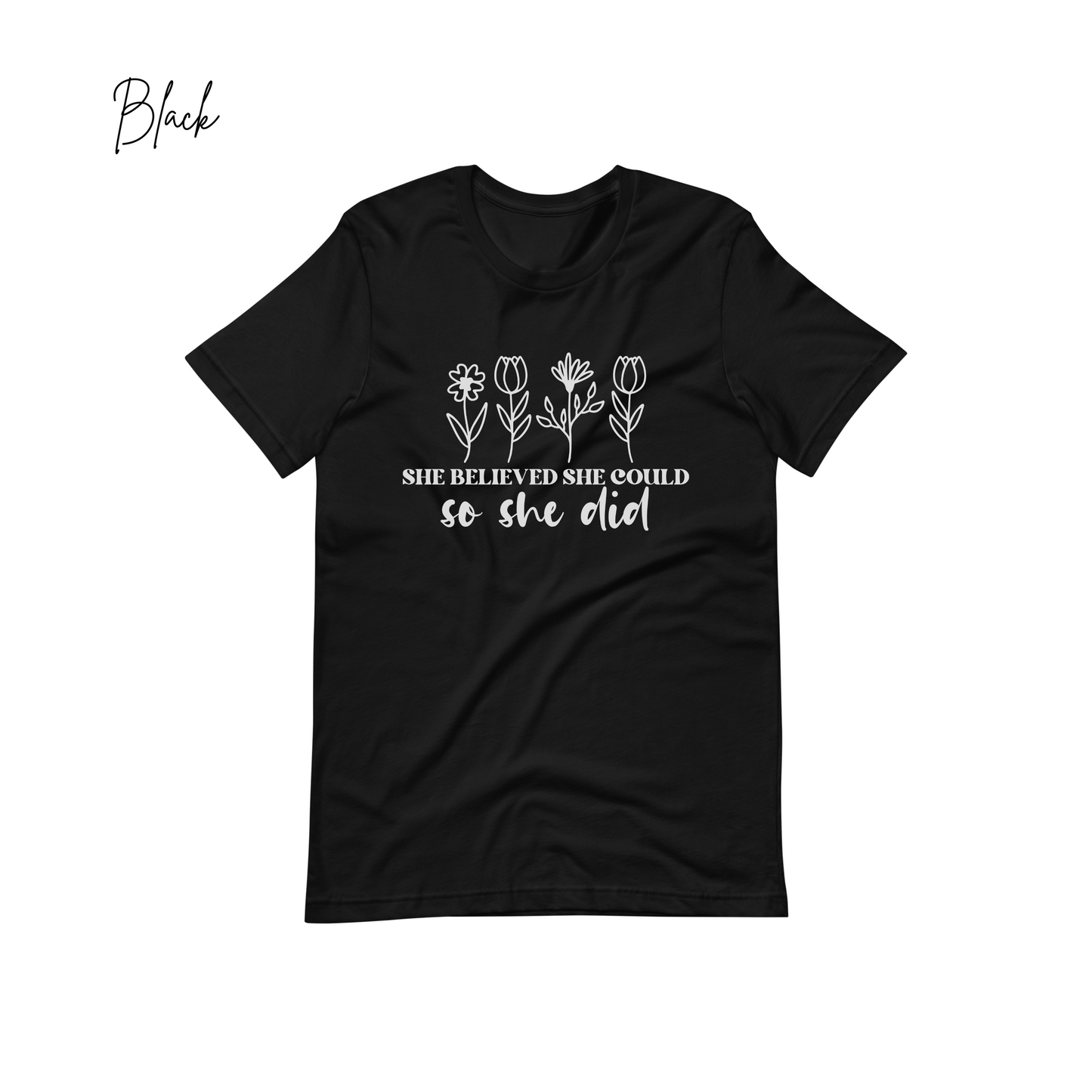 "She Believed She could so She did" Positive Message Tees, Retro Apparel, Inspirational Shirt, Good Vibes T-shirt Gift, Positive Vibes Shirt, Frases Positivas, Camiseta con Buena Vibra,