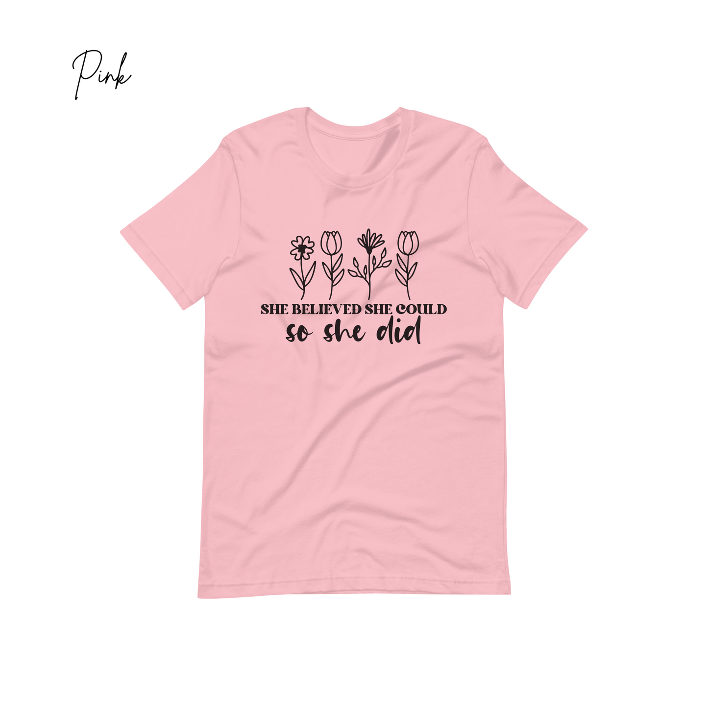 "She Believed She could so She did" Positive Message Tees, Retro Apparel, Inspirational Shirt, Good Vibes T-shirt Gift, Positive Vibes Shirt, Frases Positivas, Camiseta con Buena Vibra,